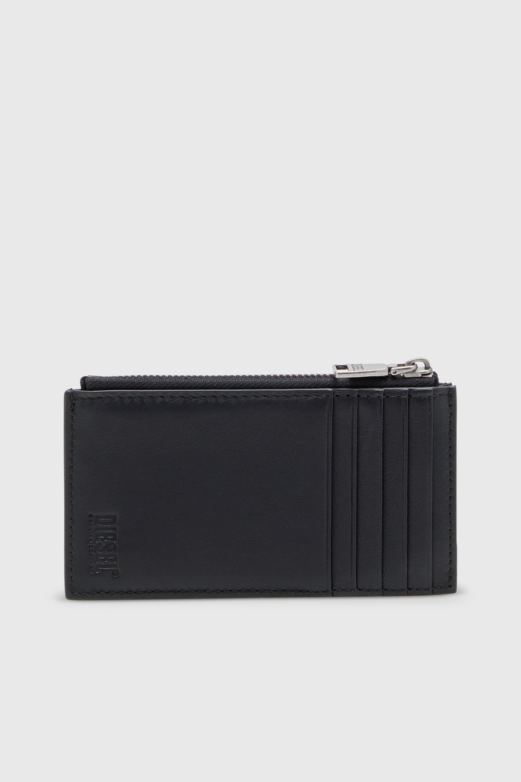 Diesel - BISCOTTO CARD HOLDER III, Man's Flat card holder in semi gloss leather in Black - 2