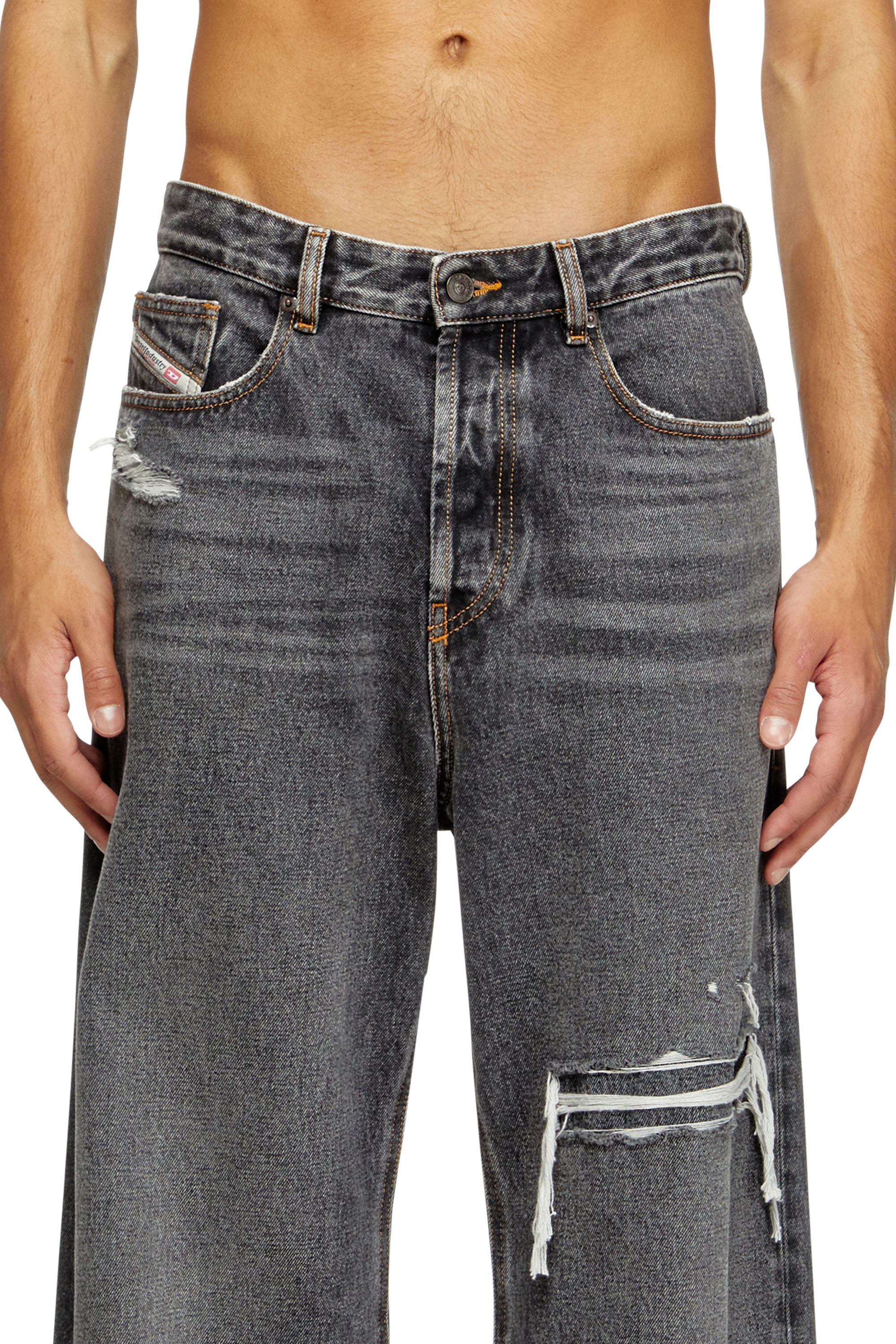 D-RISE Man: Oversized Regular Black/Dark grey Jeans | Diesel