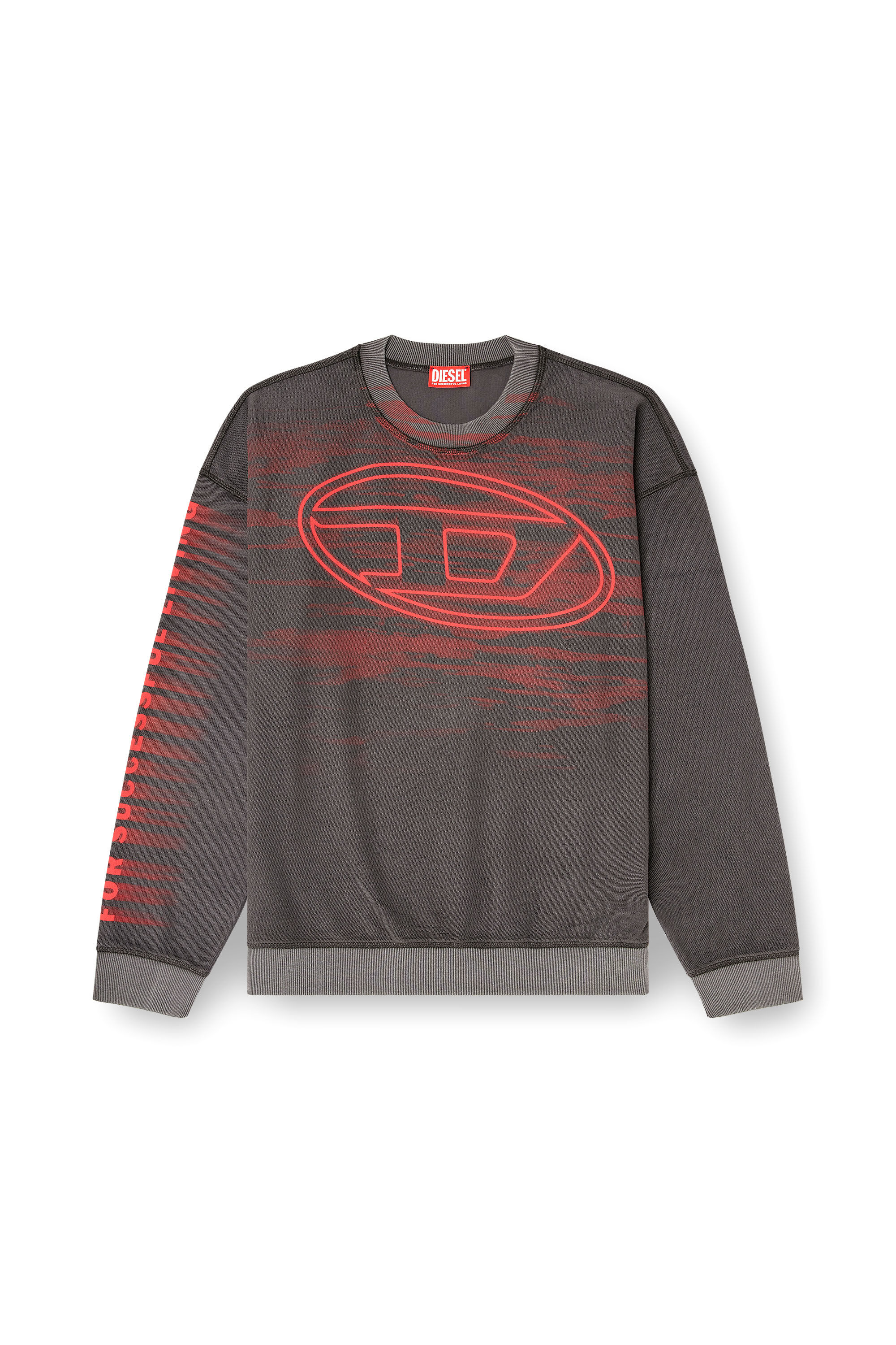 Diesel - S-BOXT-T1, Man's Cotton sweatshirt with Oval D print in Dark grey - 2