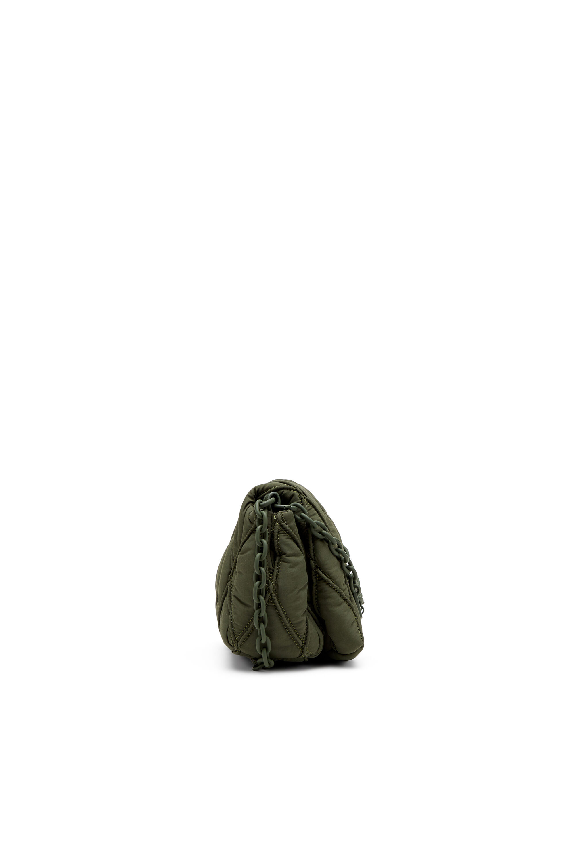 Diesel - CHARM-D SHOULDER S, Woman's Charm-D S-Small shoulder bag in quilted nylon in Dark Green - 4