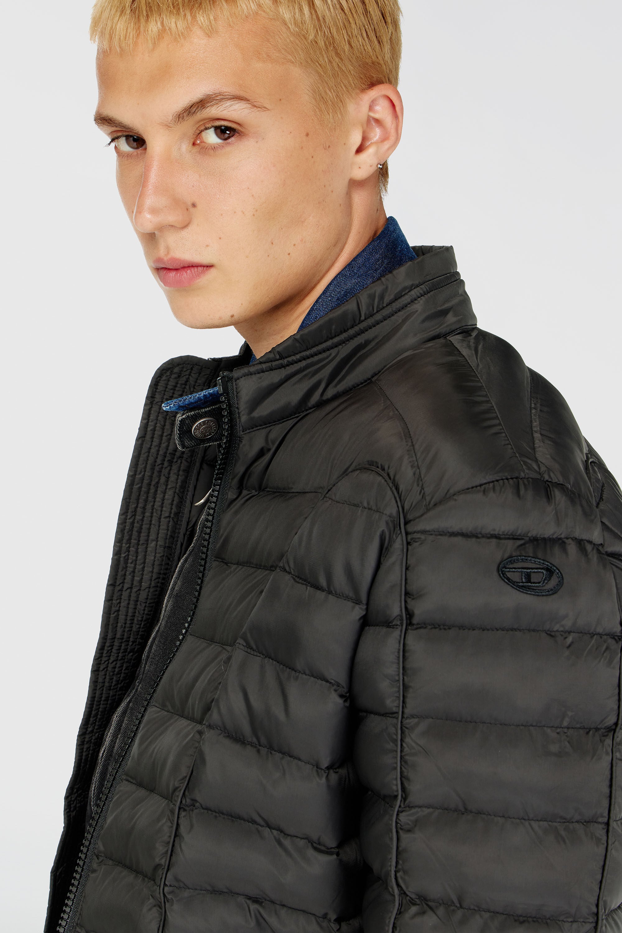 Diesel - W-PILOT, Man's Puffer jacket in light nylon in Black - 5