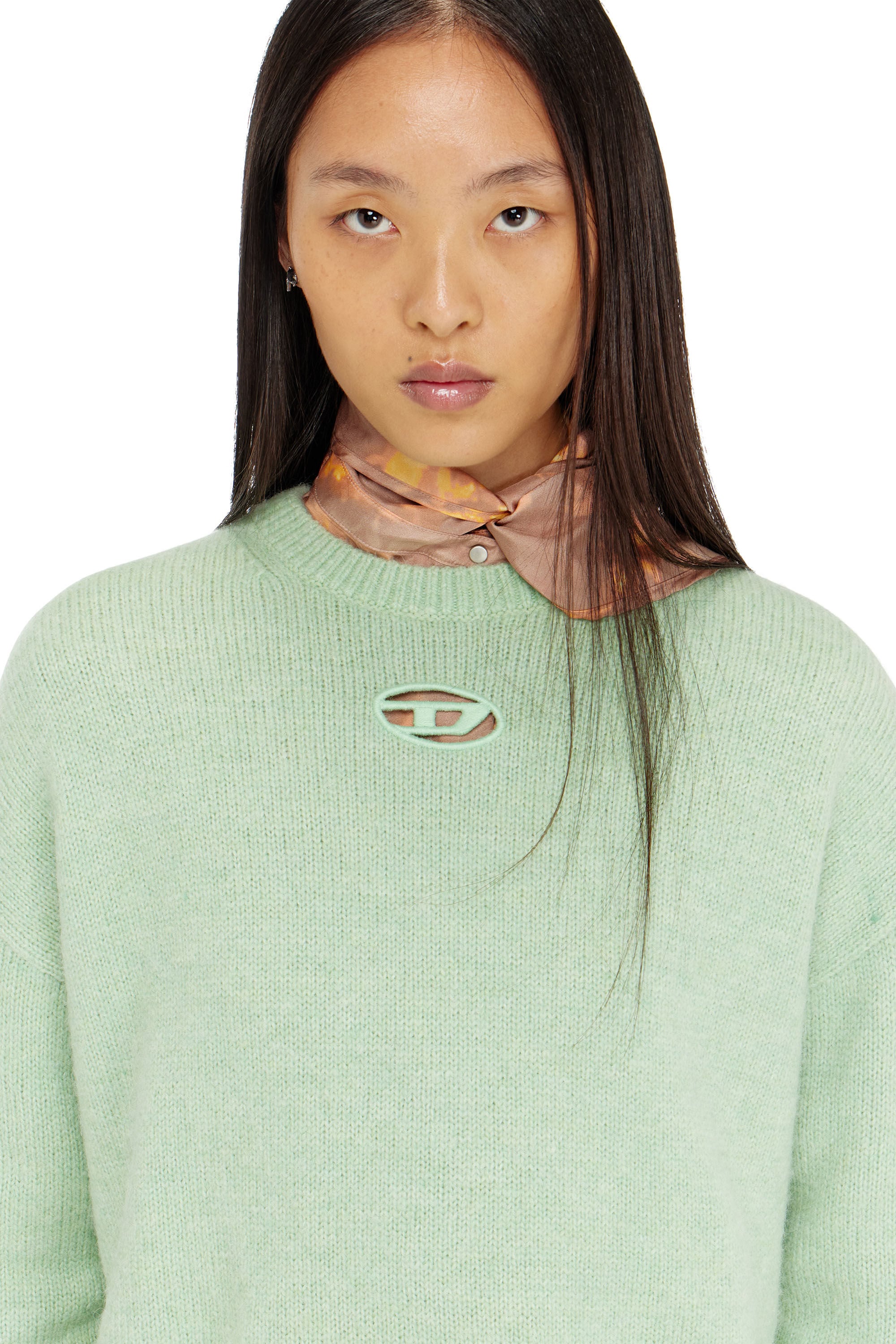 Diesel - M-AREETA, Woman's Jumper in wool and alpaca blend in Water Green - 5