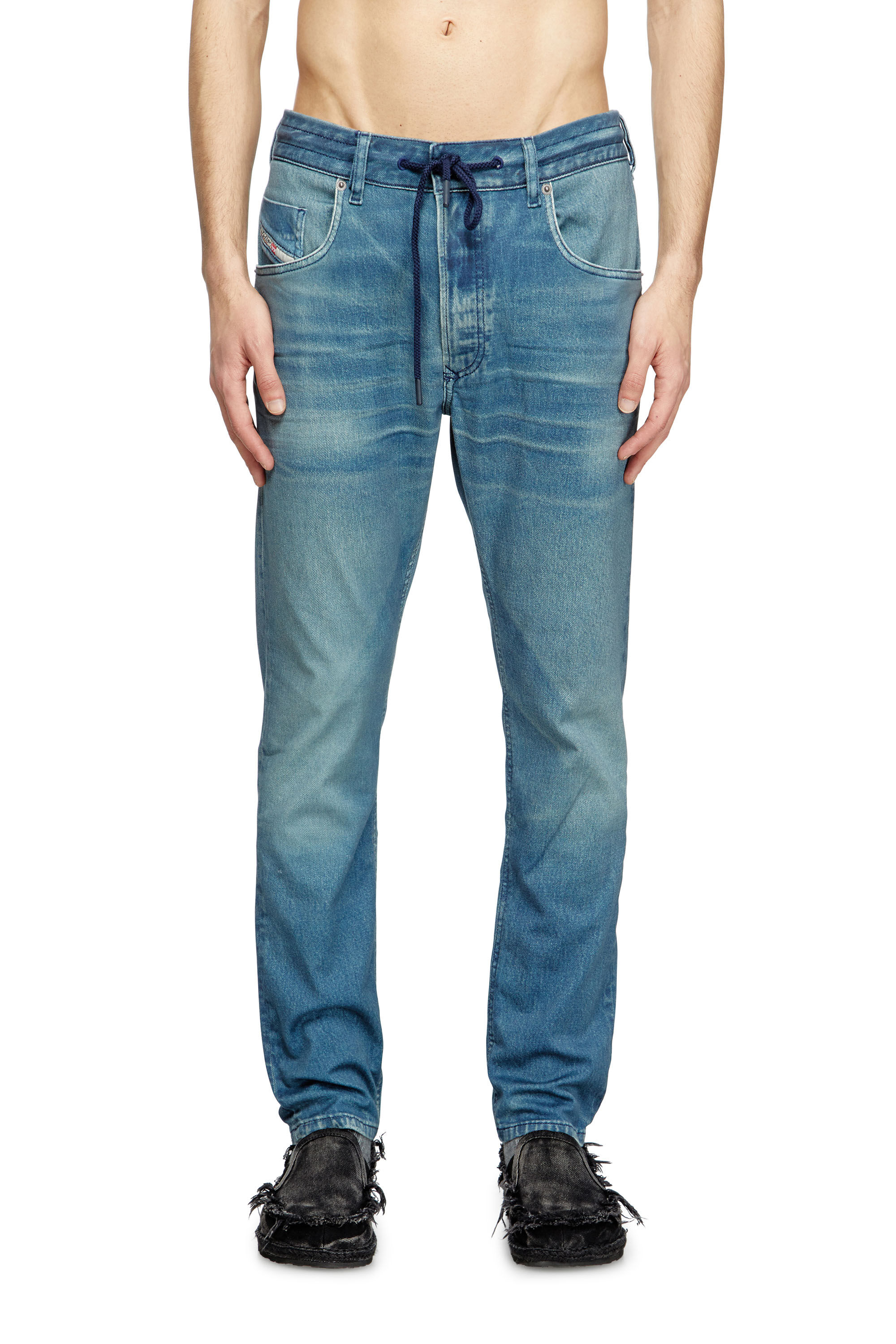 Diesel - Man's Regular 2030 D-Krooley Joggjeans® 068PC, Light Blue - 3