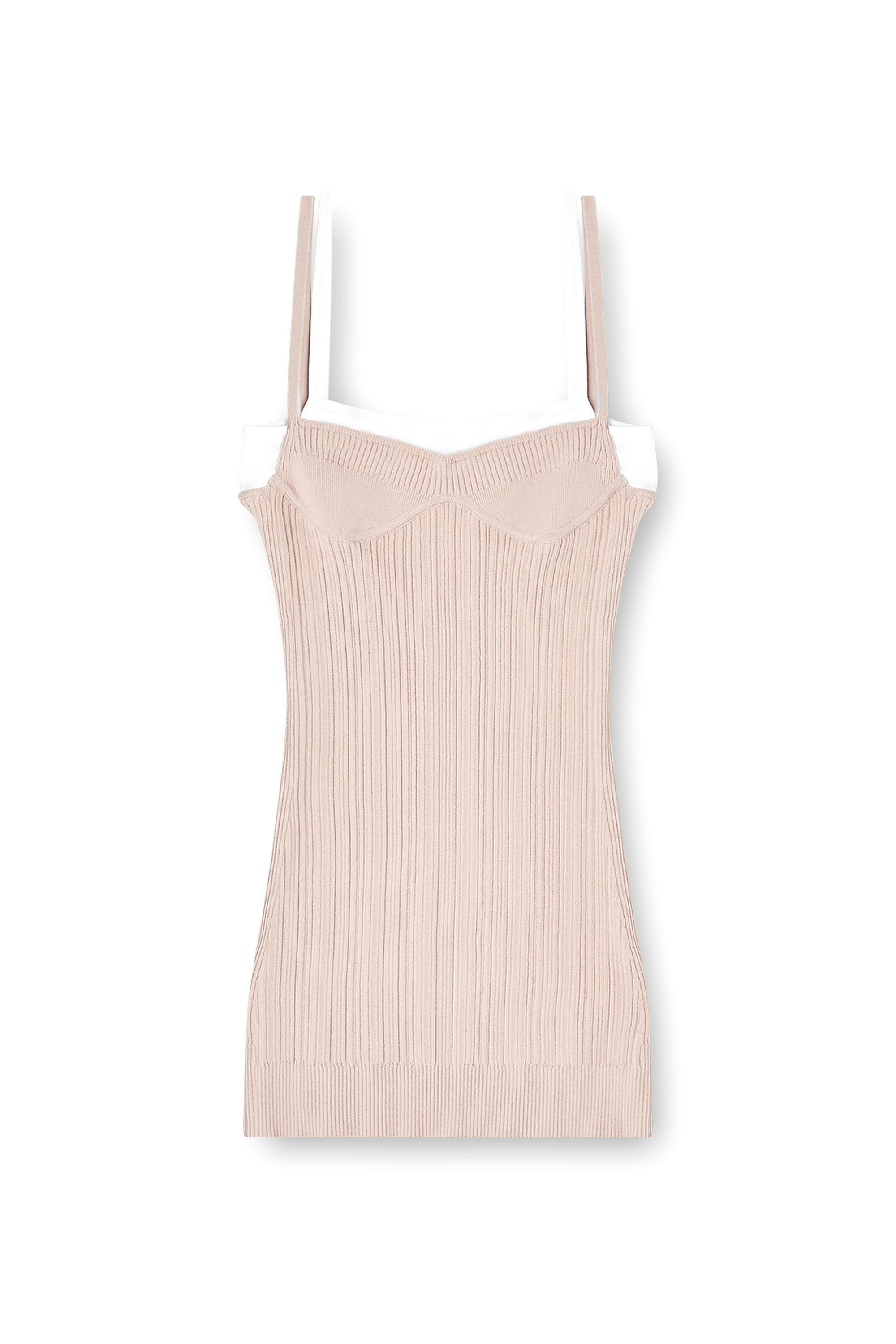 Diesel - M-ZANDRA, Woman's Knit tank dress with layered effect in null - 2