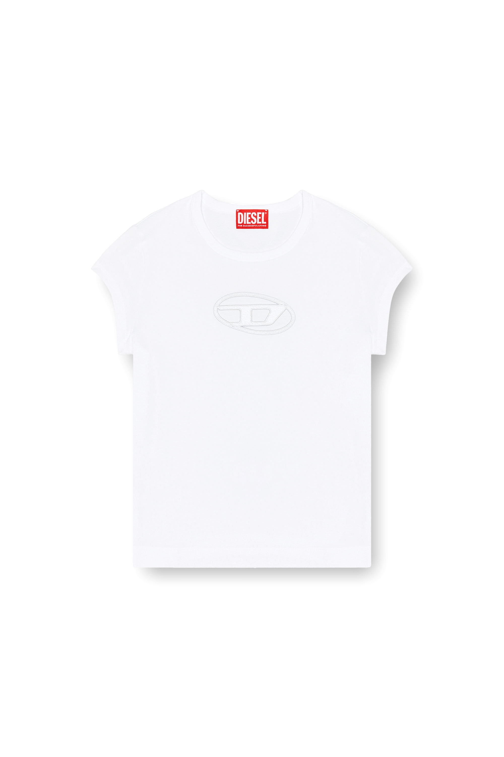 トップス diesel T-ANGIE T-ANGIE Woman: Cotton T-shirt with cut-out D logo | Diesel