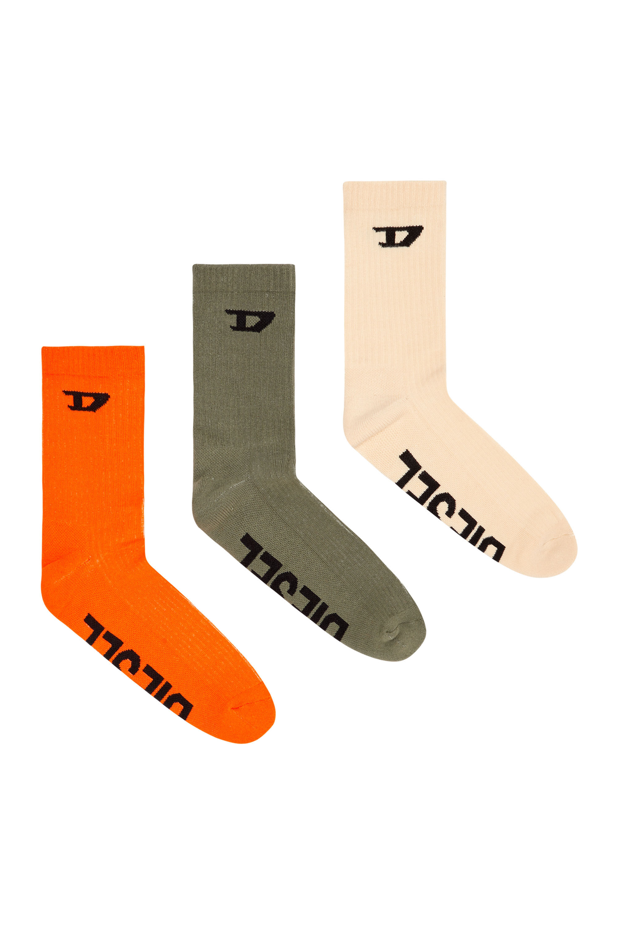 Diesel - SKM-D-CREW-SPORT-SOCKS, Orange/Green - Image 1