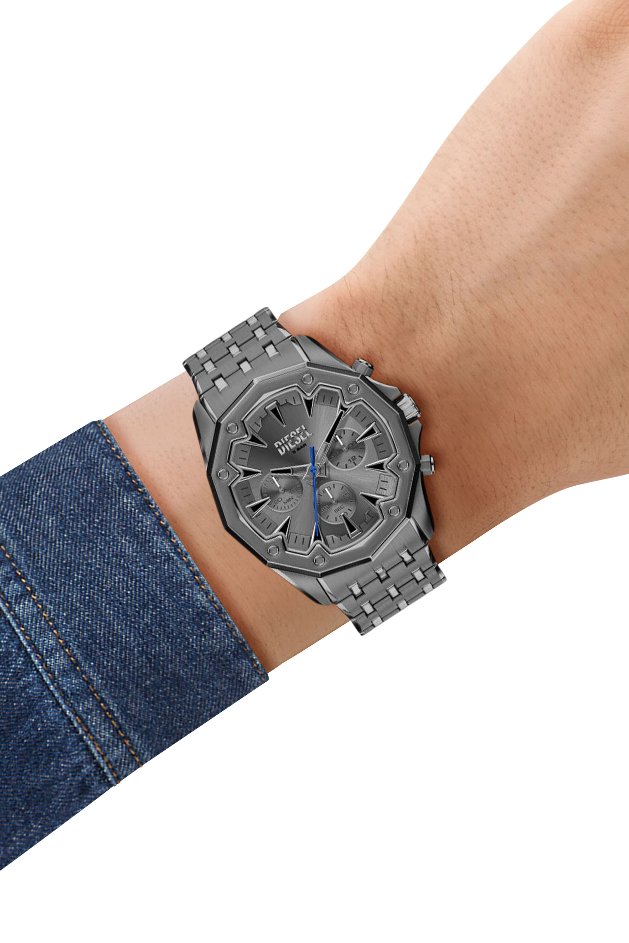 Diesel - DZ4708 WATCH, Man's Stinger Gunmetal Stainless Steel Watch in Grey - 8