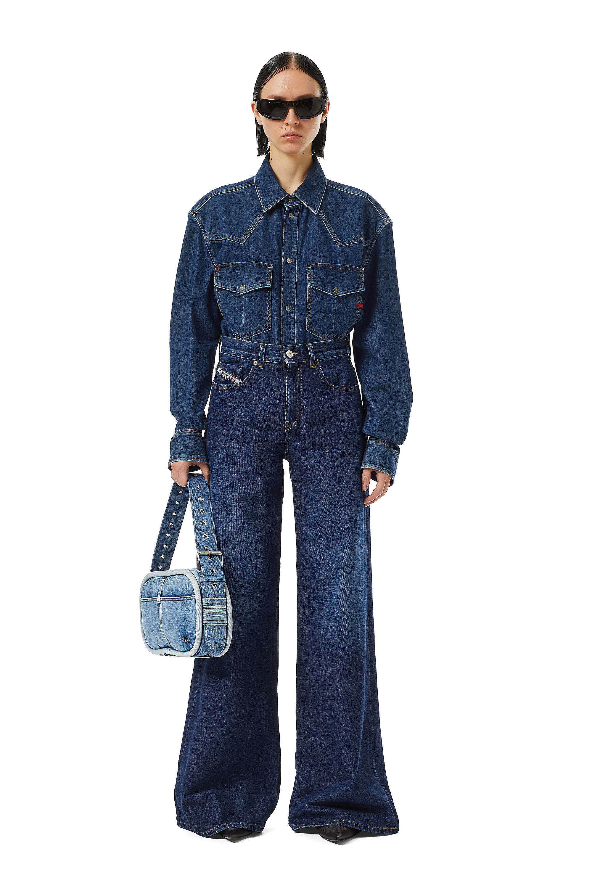 Diesel - Bootcut and Flare Jeans 1978 D-Akemi 09C03, Dark Blue - Image 1