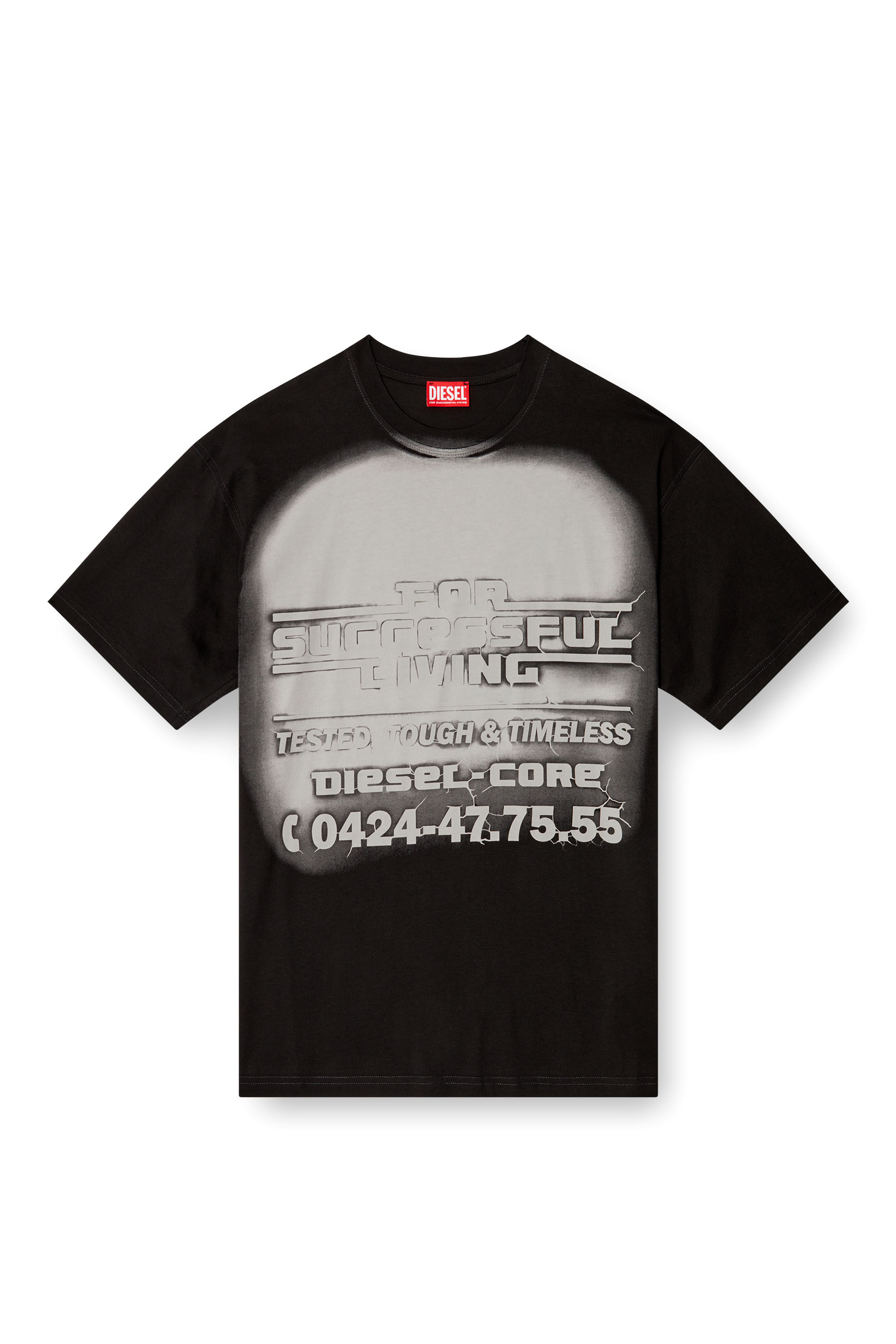 Diesel - T-BOXT-R15, Man's T-shirt with blowout logo graphic in Black - 2