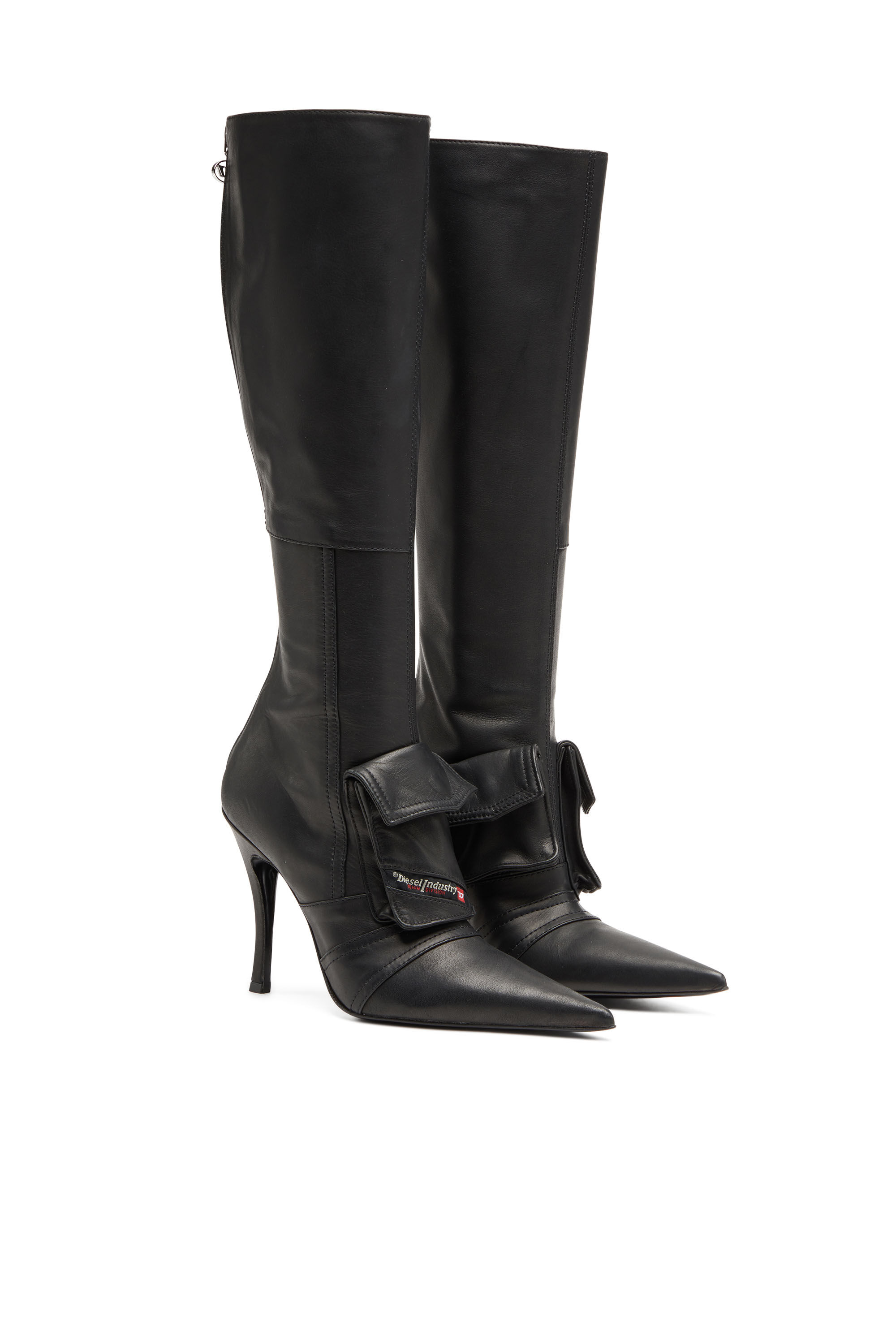 Women s D Venus Pocket Hbt Boots Knee high boots with utility pockets Black Diesel