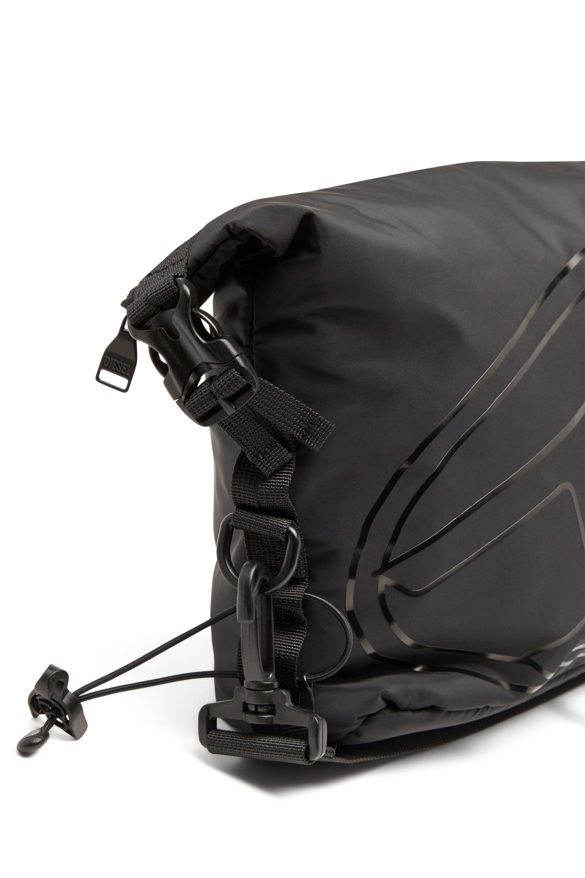 Men's Drape-Nylon crossbody bag with Oval D print | Black | Diesel