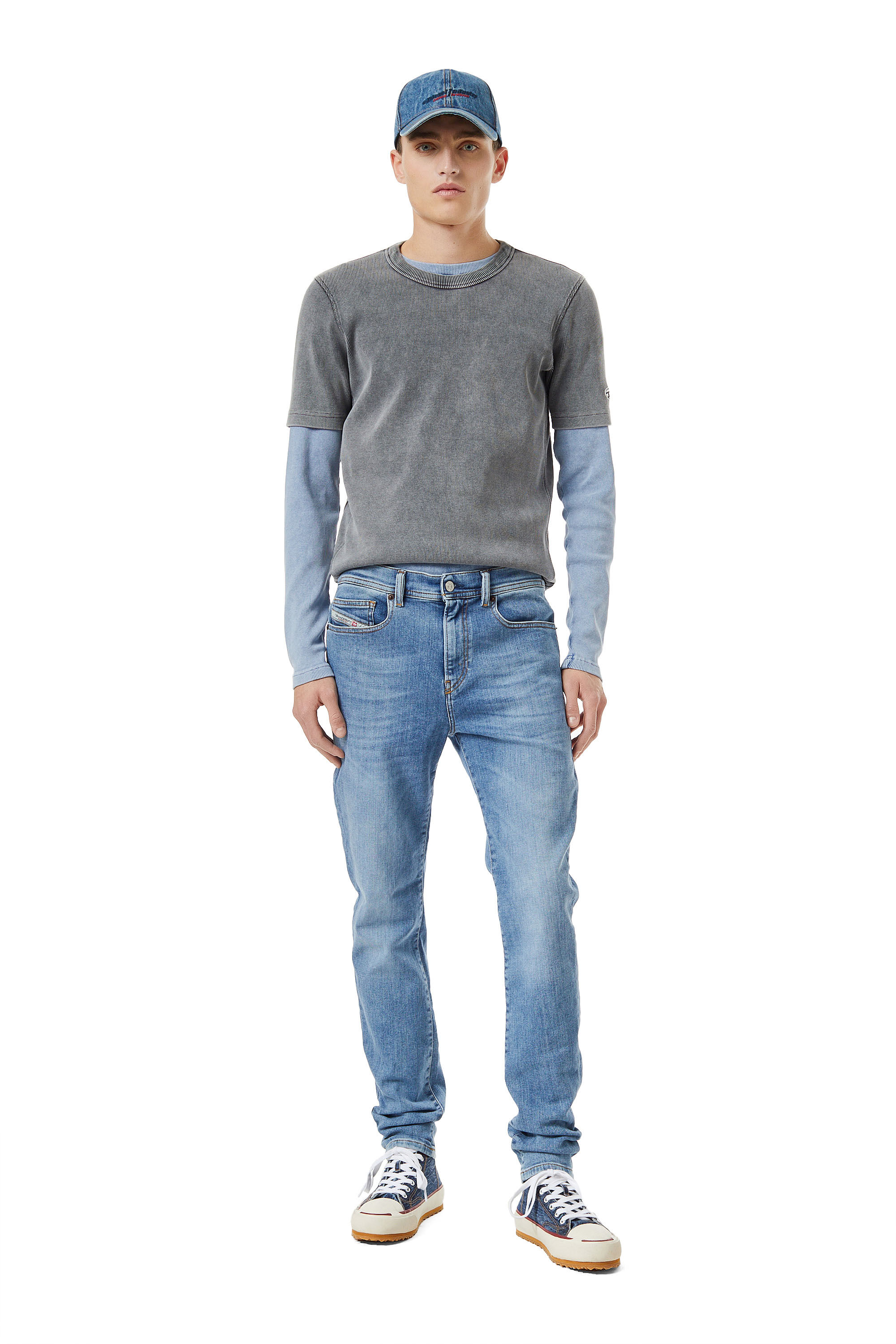 Diesel - Skinny Jeans 1983 D-Amny 09C01, Man's Skinny Jeans - 1983 D-Amny in Medium blue - 1
