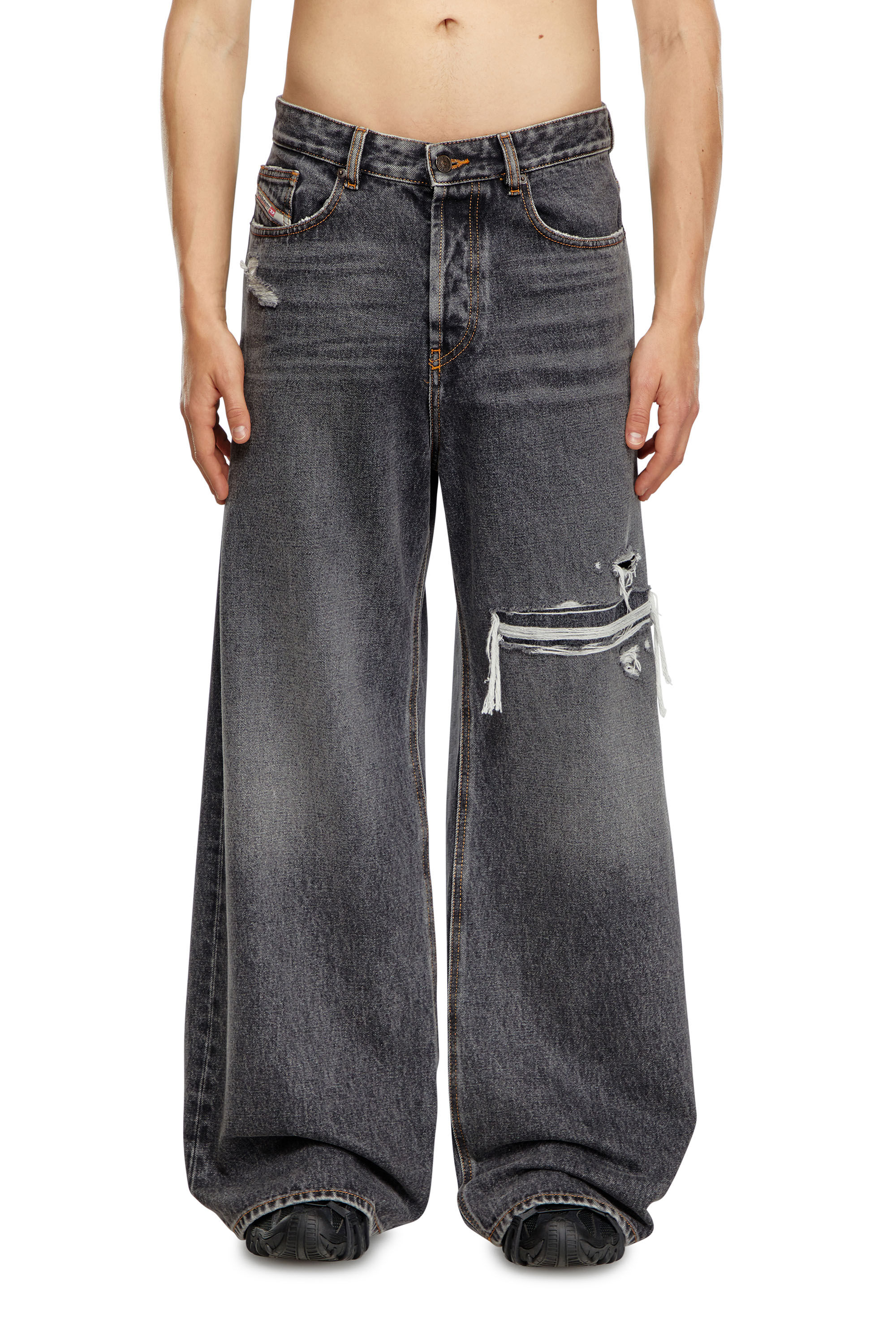 D-RISE Man: Oversized Regular Black/Dark grey Jeans | Diesel