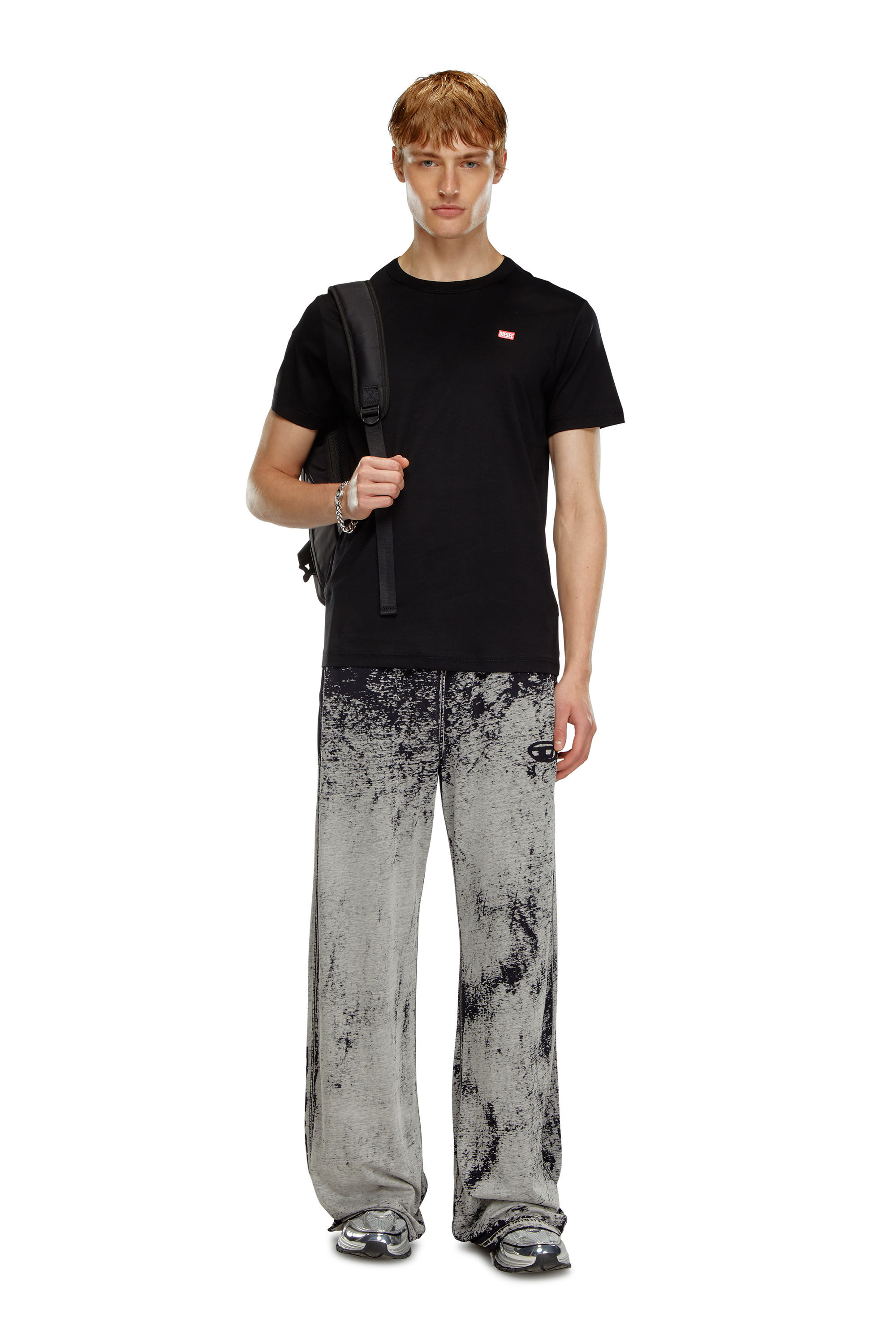 Diesel - T-MIEGOR-K77, Man's T-shirt in mercerised cotton in Black - 1