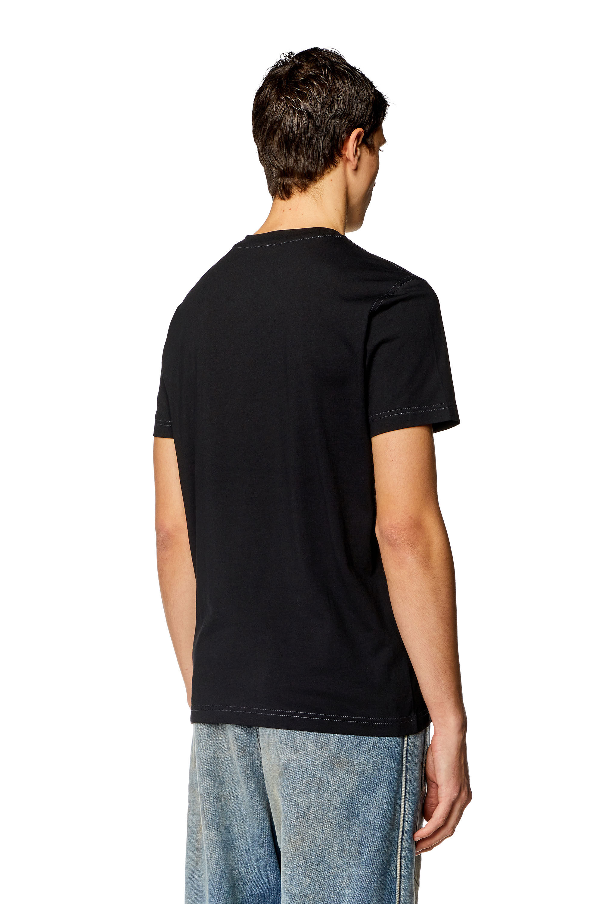 Diesel - T-DIEGOR-K70, Man's T-shirt with glitchy logo in Black - 4