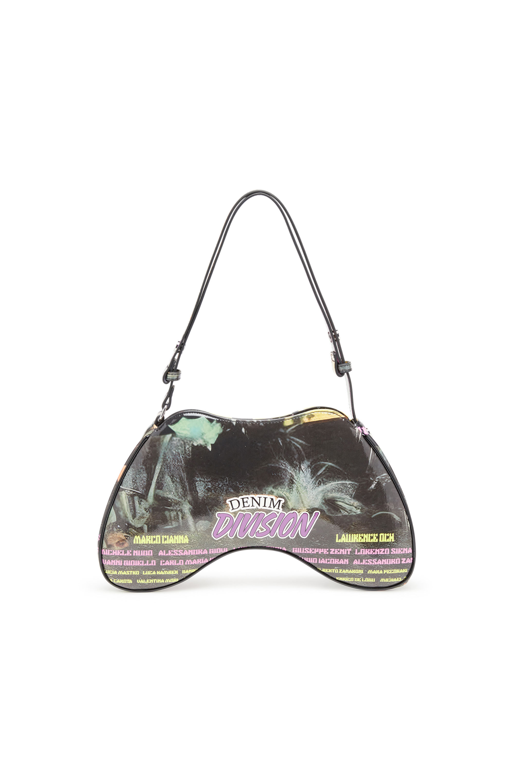 Diesel - PLAY SHOULDER, Woman's Play-Shoulder bag in printed glossy PU in Multicolor - 3