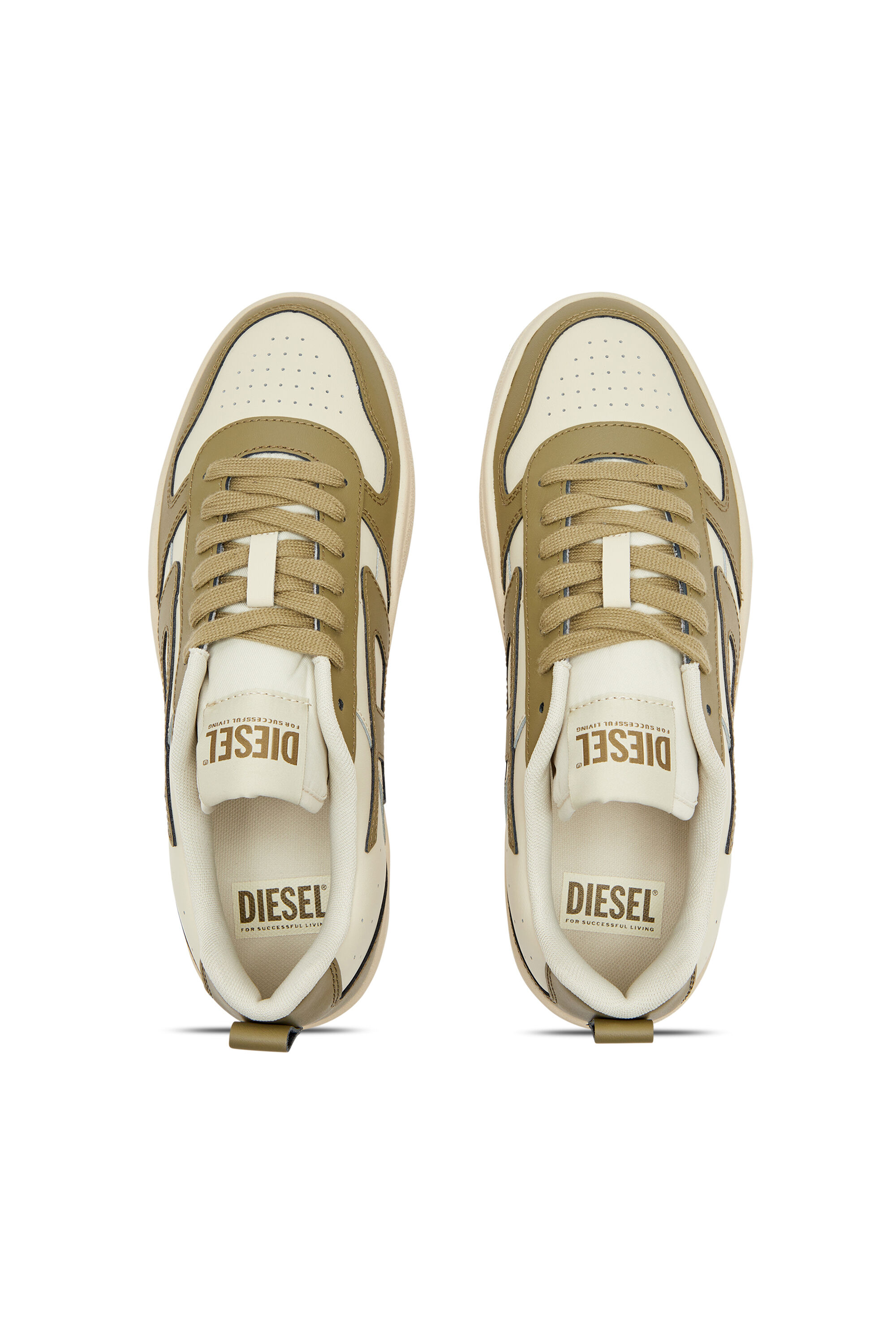 Diesel - S-UKIYO V2 LOW, Man's S-Ukiyo Low-Low-top sneakers in leather and nylon in Green/White - 4