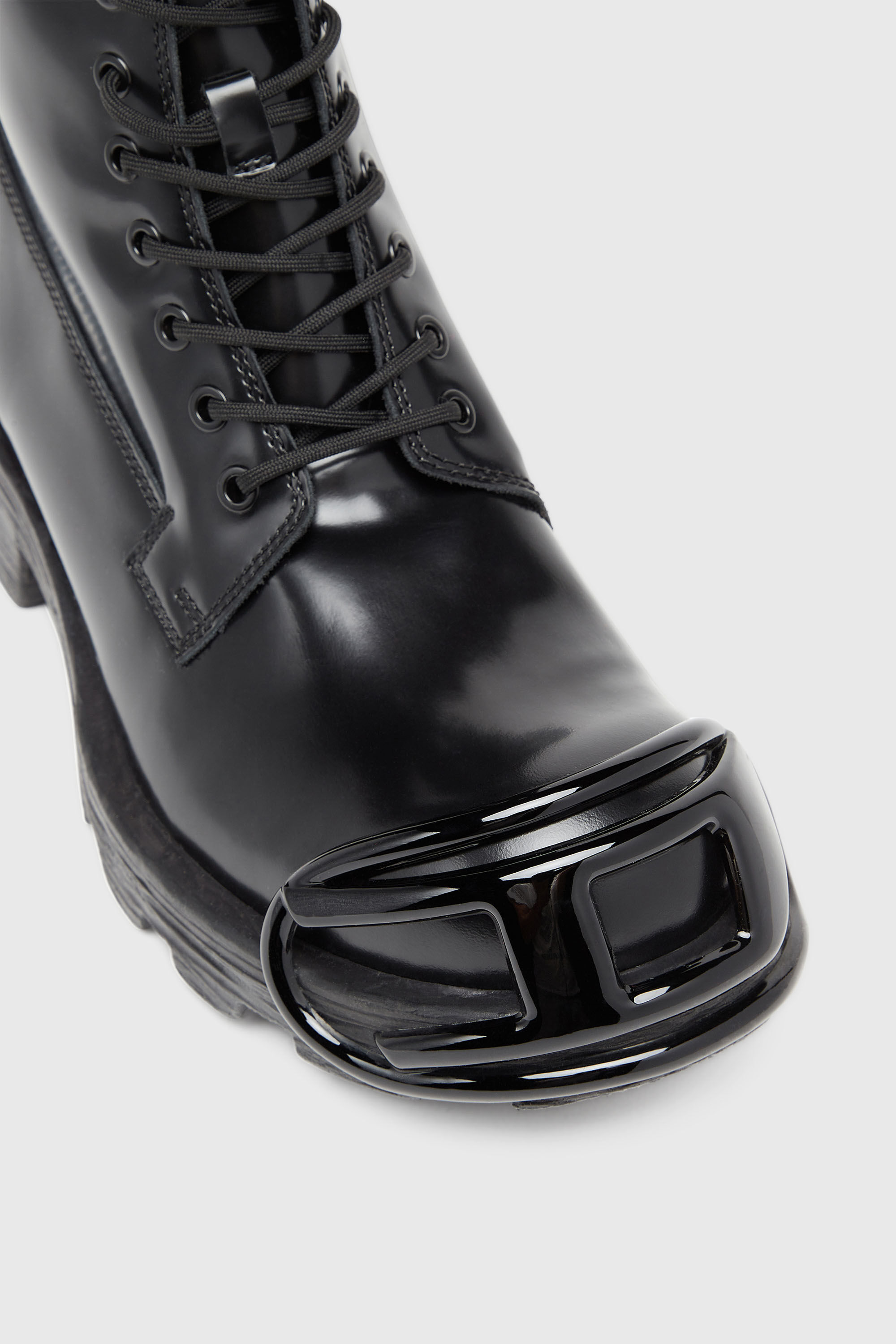 Diesel - D-HAMMER BT D, Man's D-Hammer-Leather boots with oval D toe guard in Black - 4