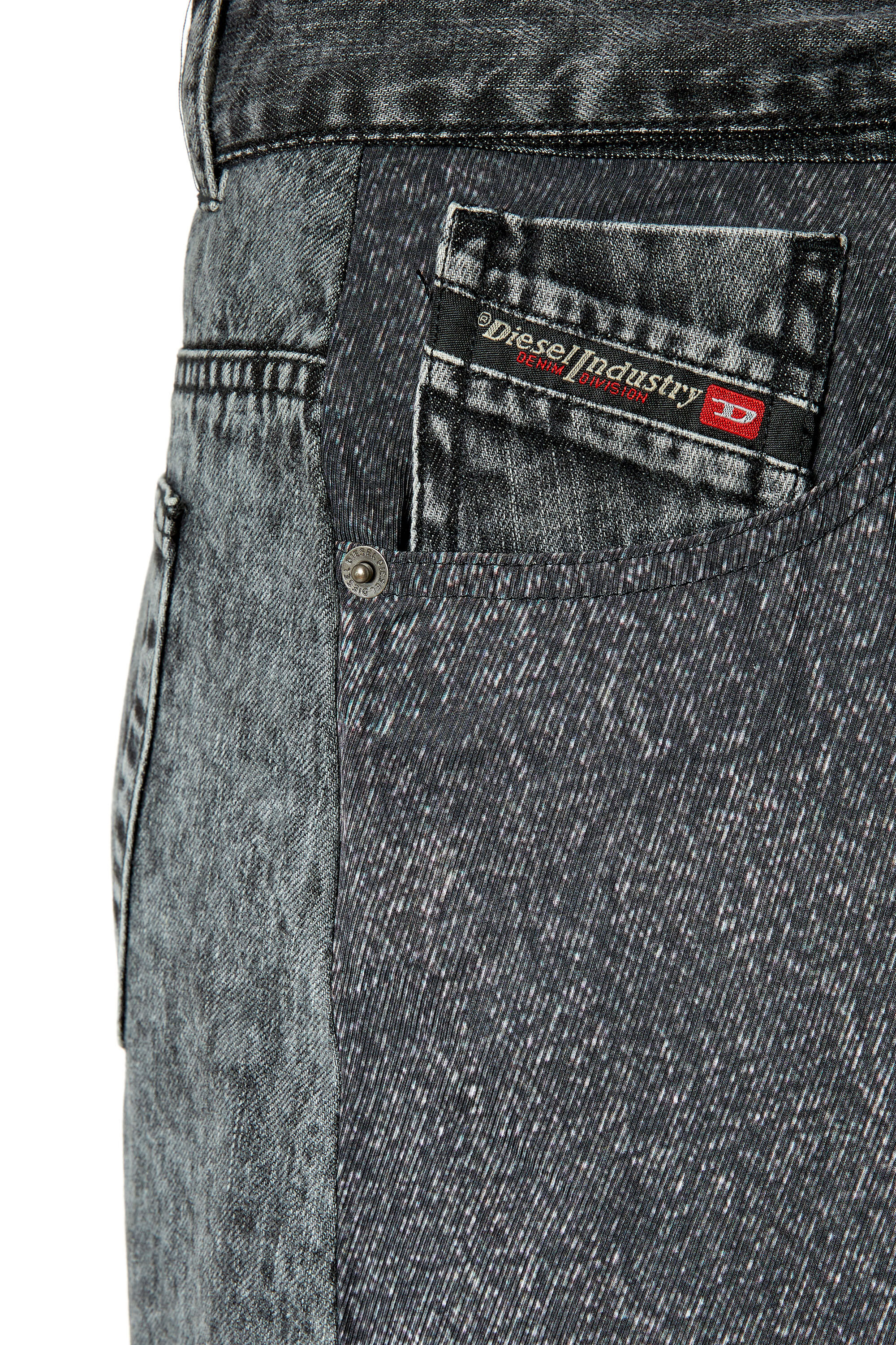 Diesel - O-TINA, Woman's Twill skirt with trompe l'oeil denim print in Black - 5
