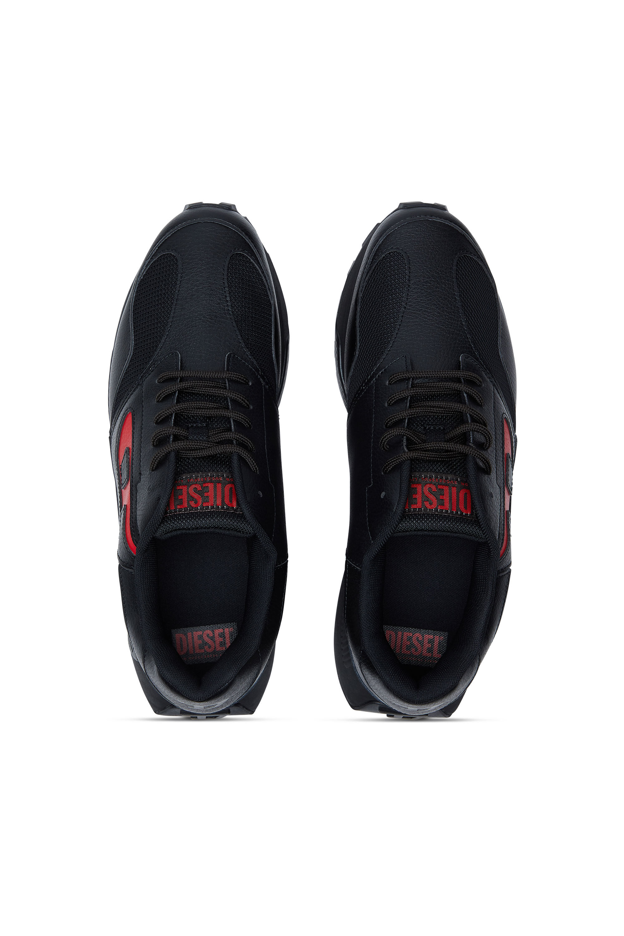 Diesel - S-TAME-D RUNNING, Man's S-Tame-D-Sneakers in mesh, suede and PU in Black/Red - 4