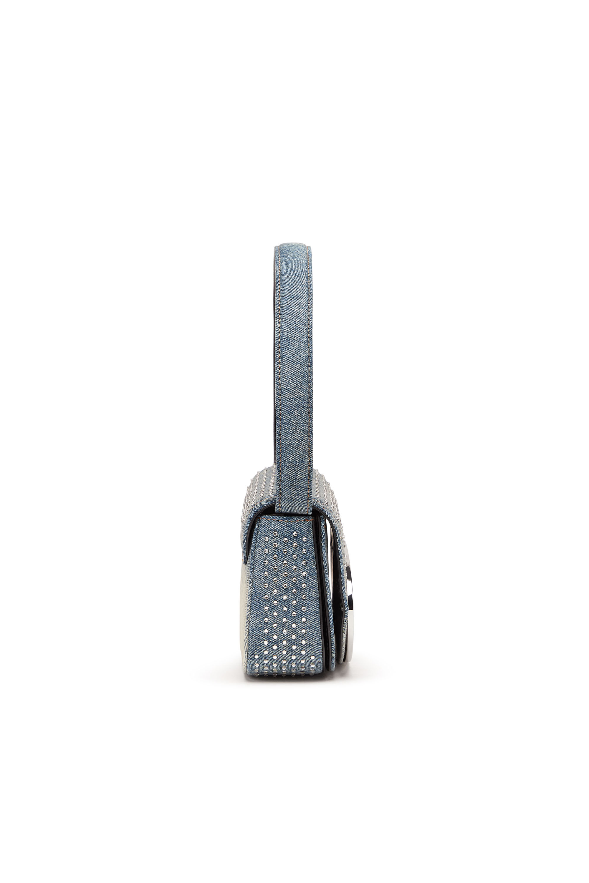 Women's 1DR - Iconic shoulder bag in denim and crystals