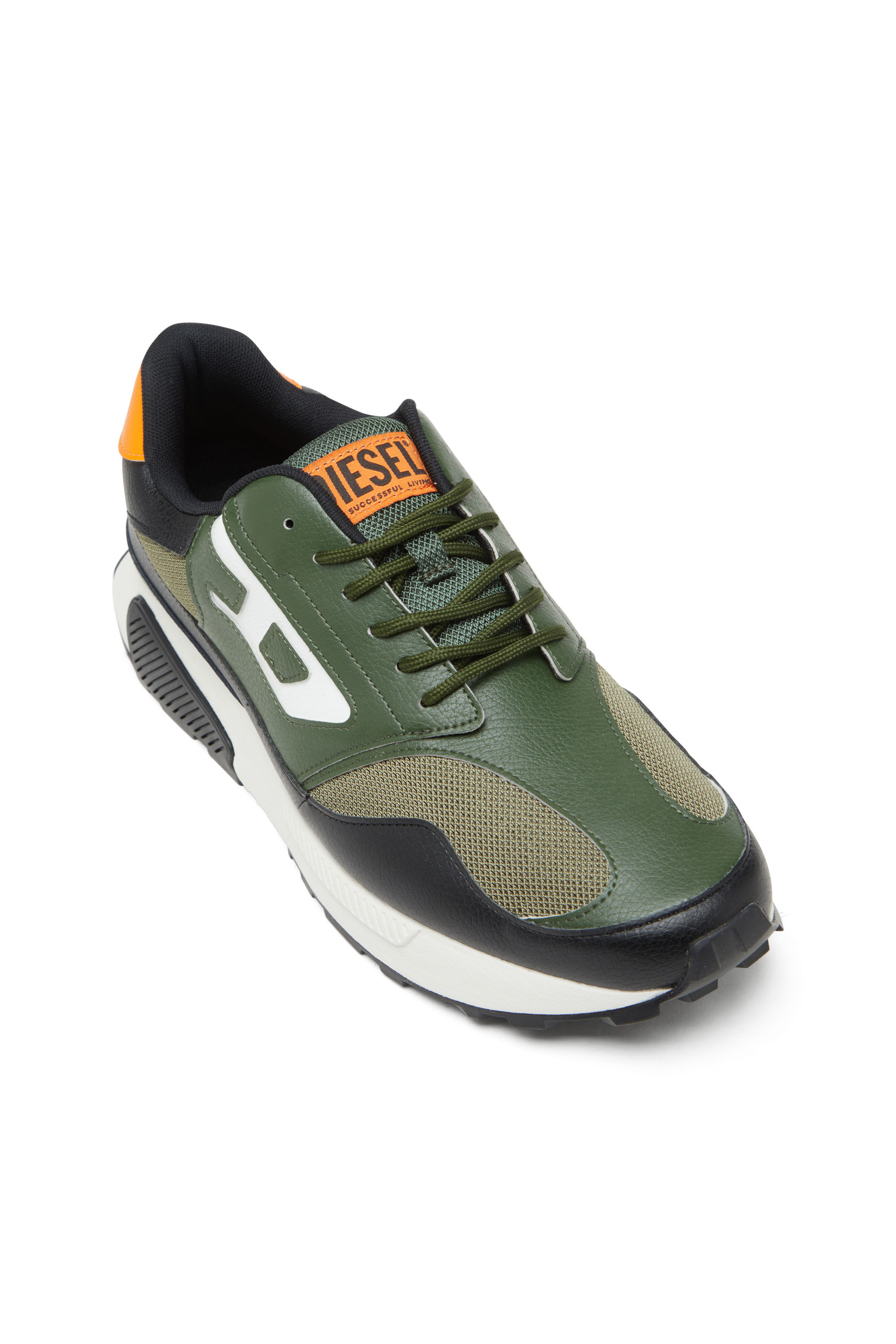 Diesel - S-TAME-D RUNNING, Man's S-Tame-D-Sneakers in mesh, suede and PU in Olive Green - 6