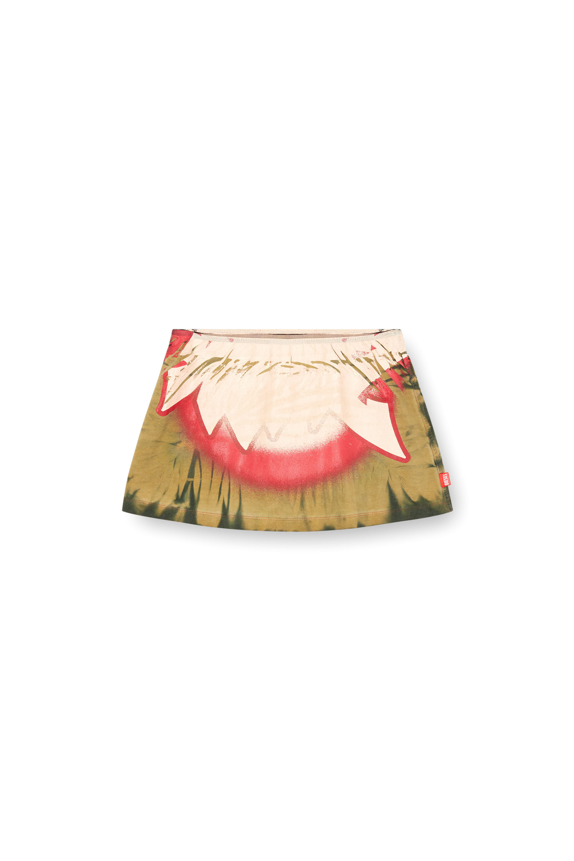 Diesel - O-HUNT-Q1, Woman's Mini skirt with blowout print in Military Green - 2