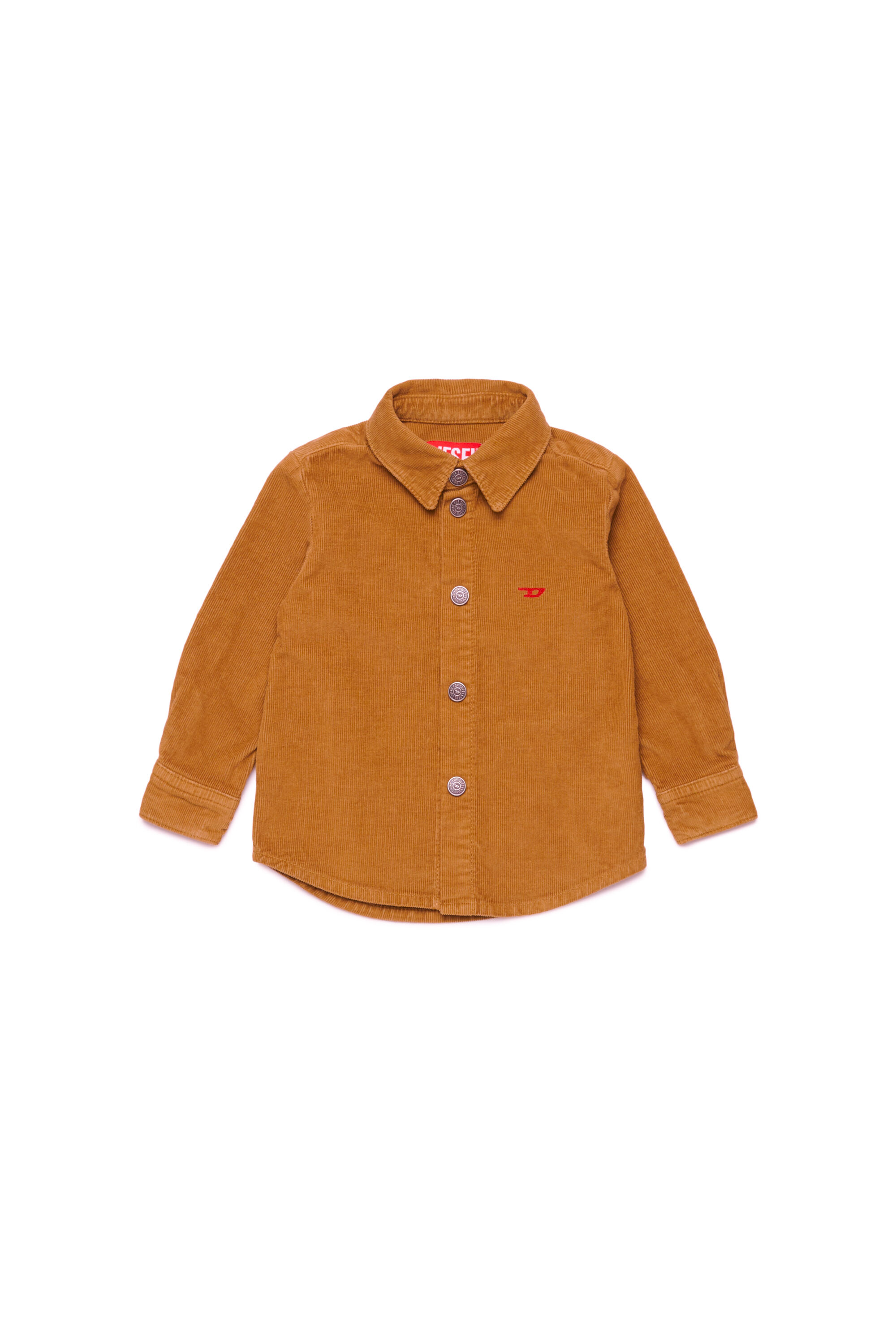 Diesel - CHIPYB, Man's Corduroy shirt with small D logo in Brown - 1