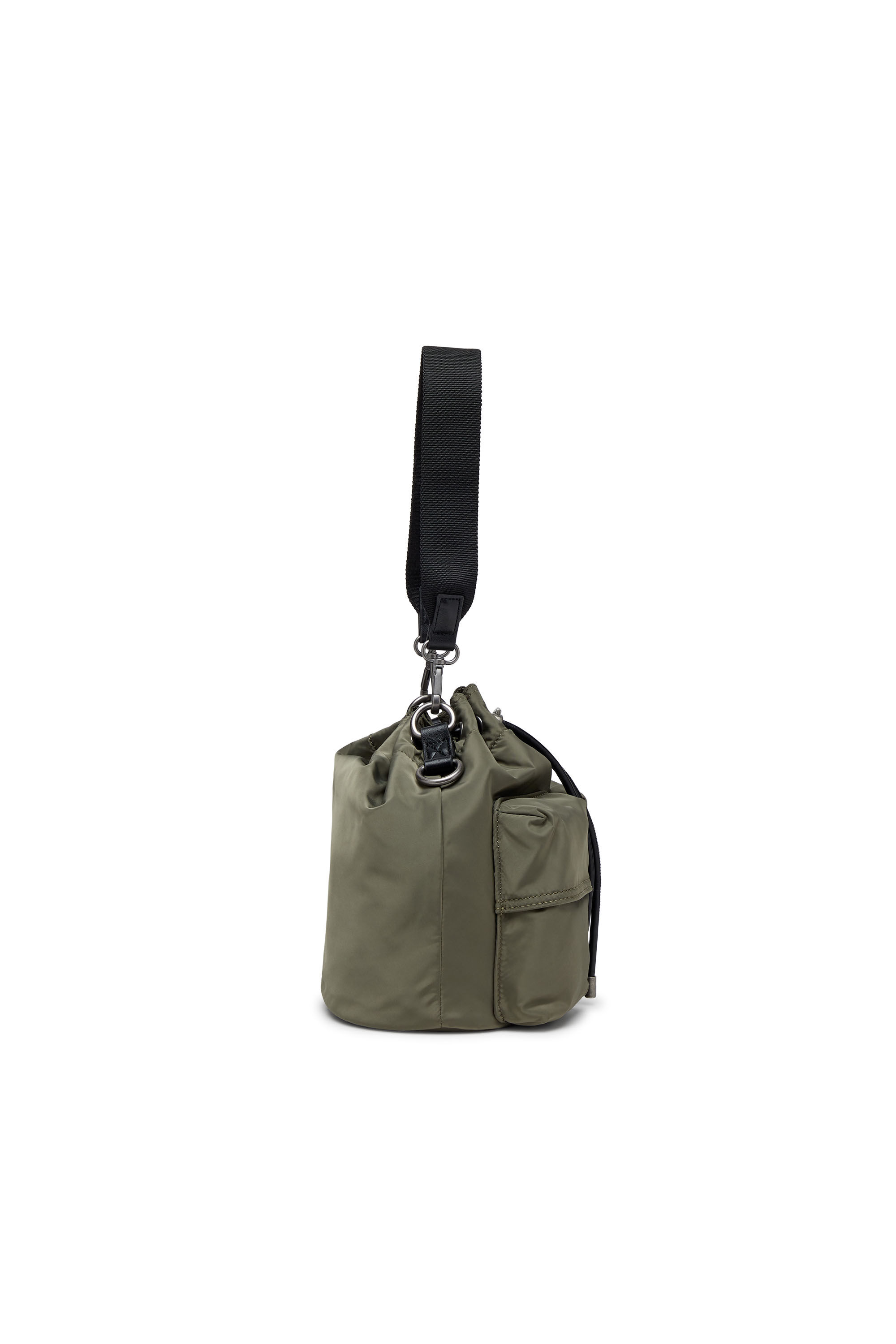 Diesel - MULTI-PKTS BUCKET X, Unisex's Multi-Pkts-Multipocket bucket bag in utilitarian shell in Military Green - 4
