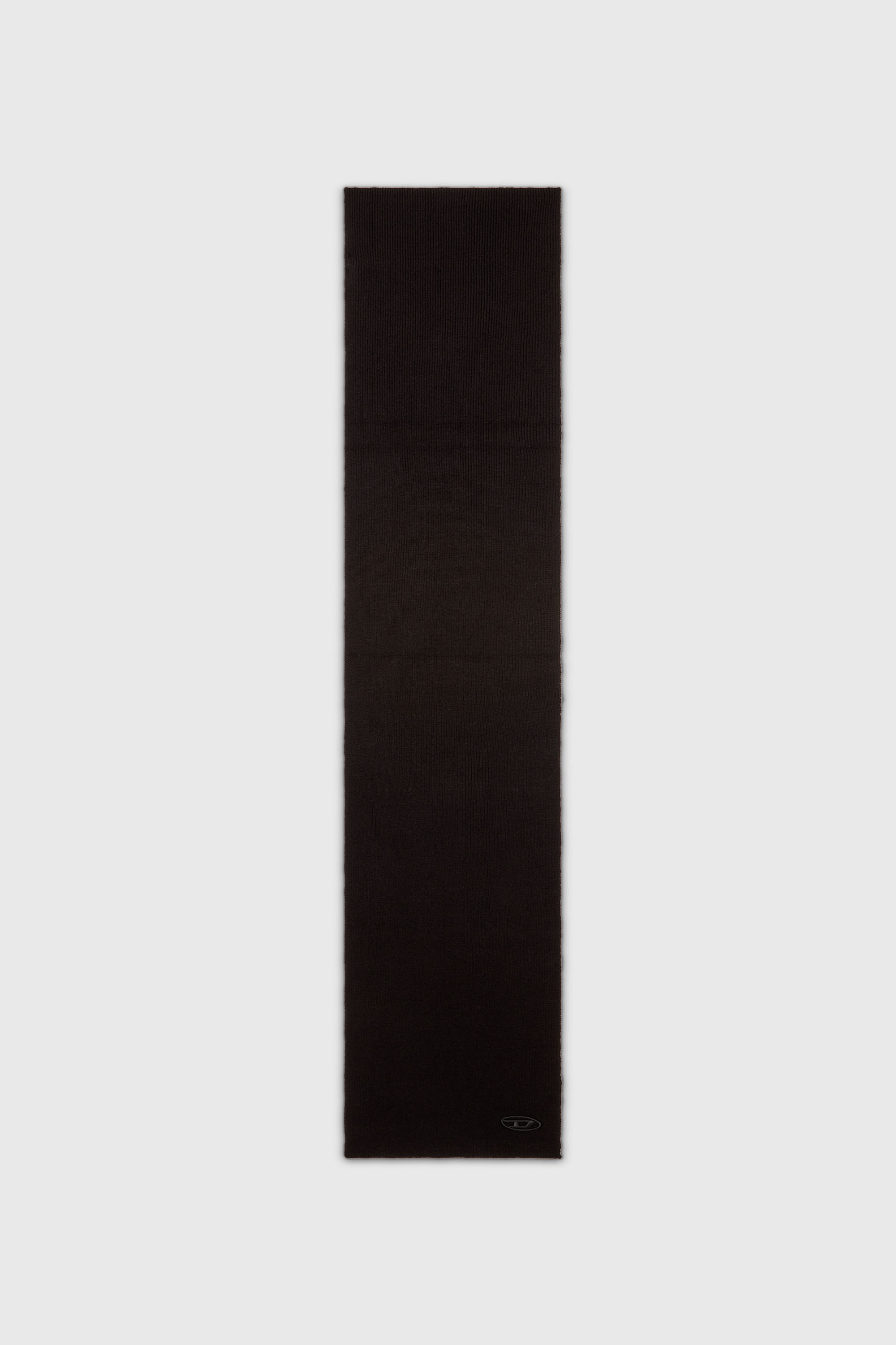 Diesel - K-CODER SCARF, Unisex's Ribbed wool-blend scarf in Black - 2