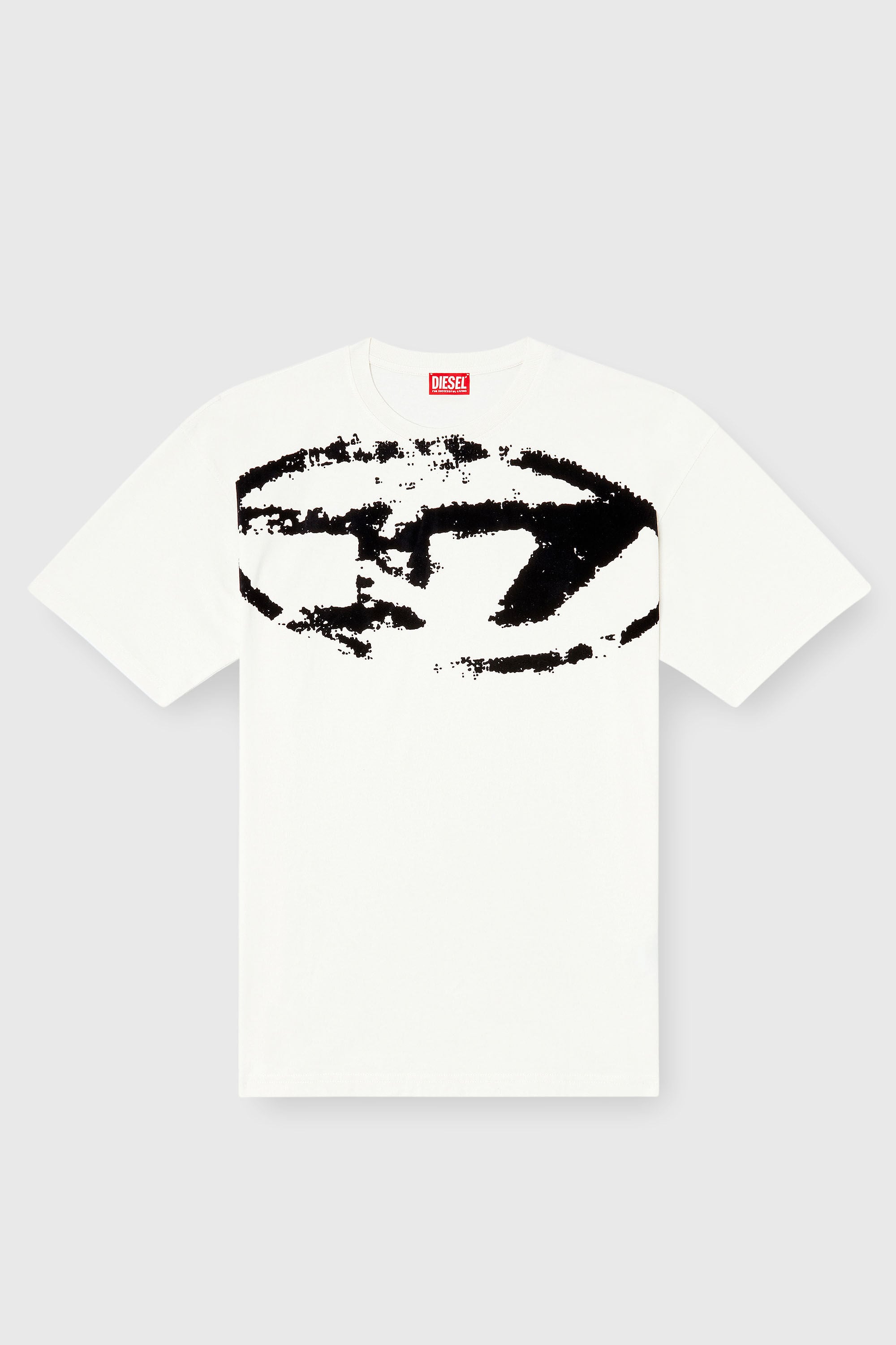 Diesel - T-BOXT-N14, Man's T-shirt with distressed flocked logo in White - 2