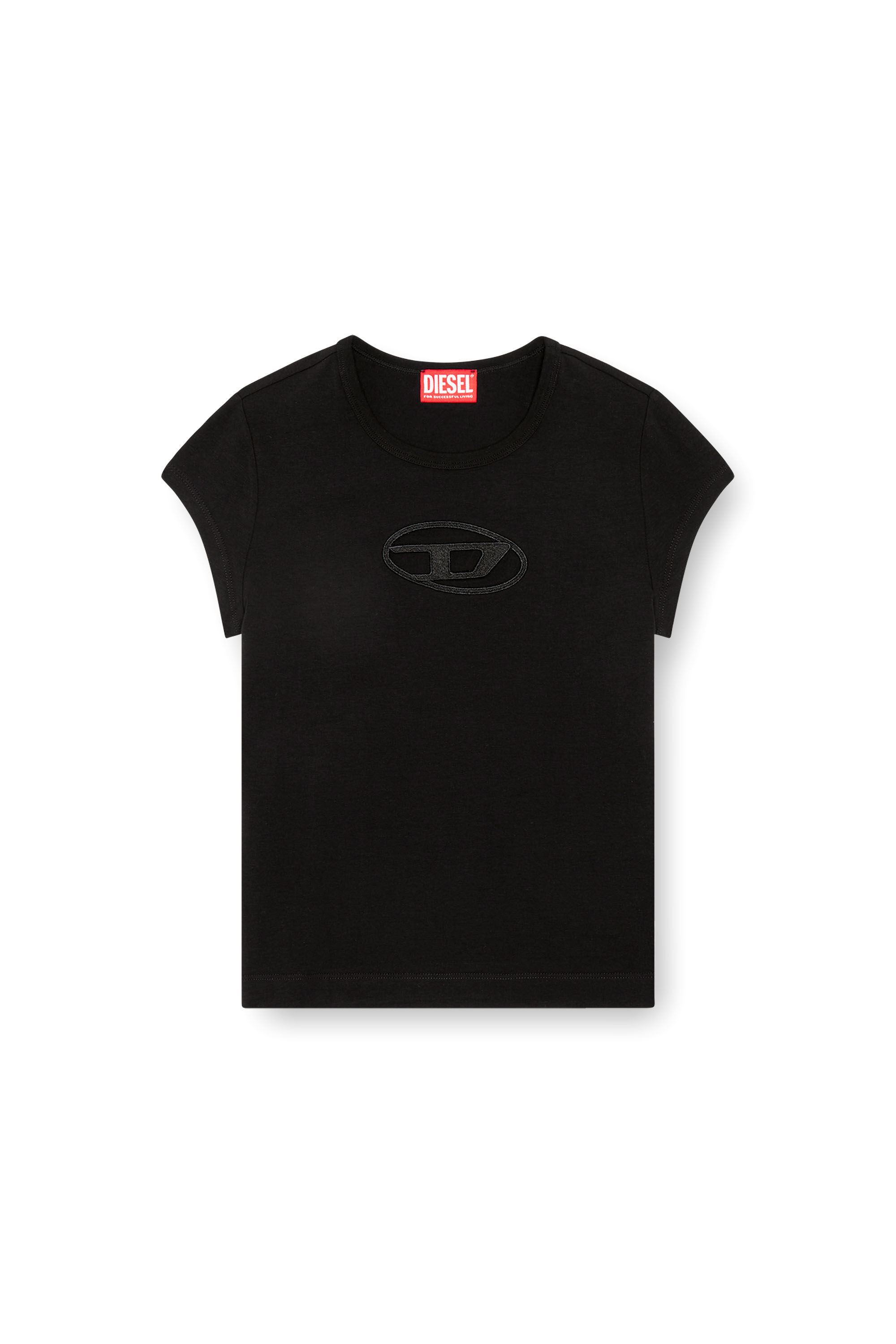 T-ANGIE Woman: Cotton T-shirt with cut-out D logo | Diesel