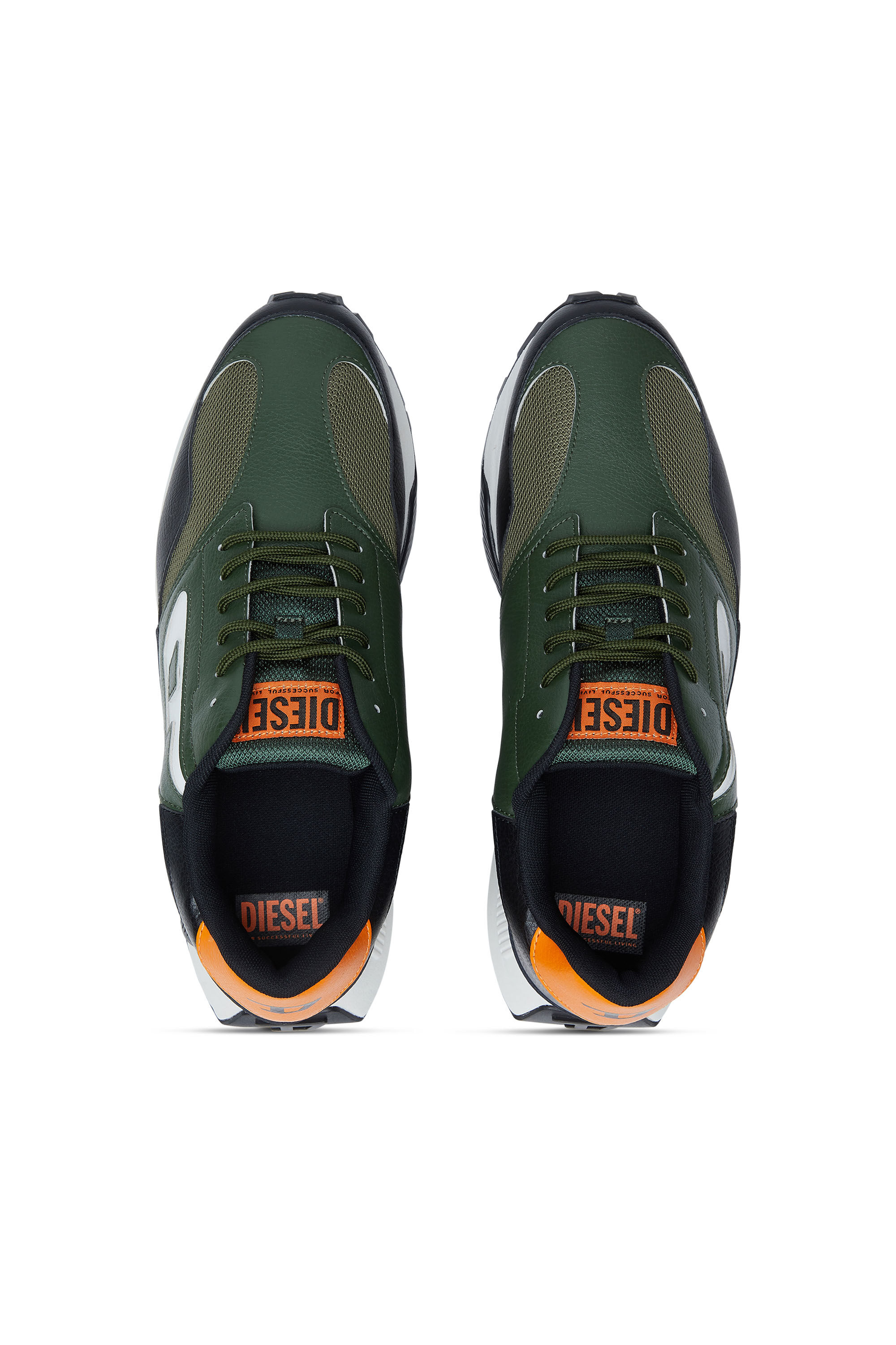 Diesel - S-TAME-D RUNNING, Man's S-Tame-D-Sneakers in mesh, suede and PU in Olive Green - 4