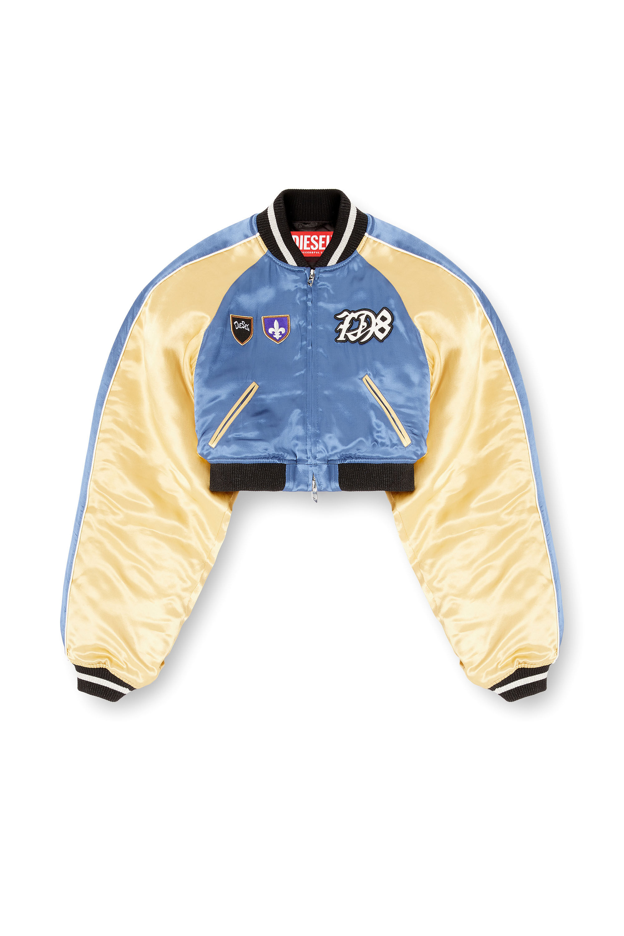 Diesel - G-OSPEL-CP, Woman's Cropped satin souvenir jacket in null - 2