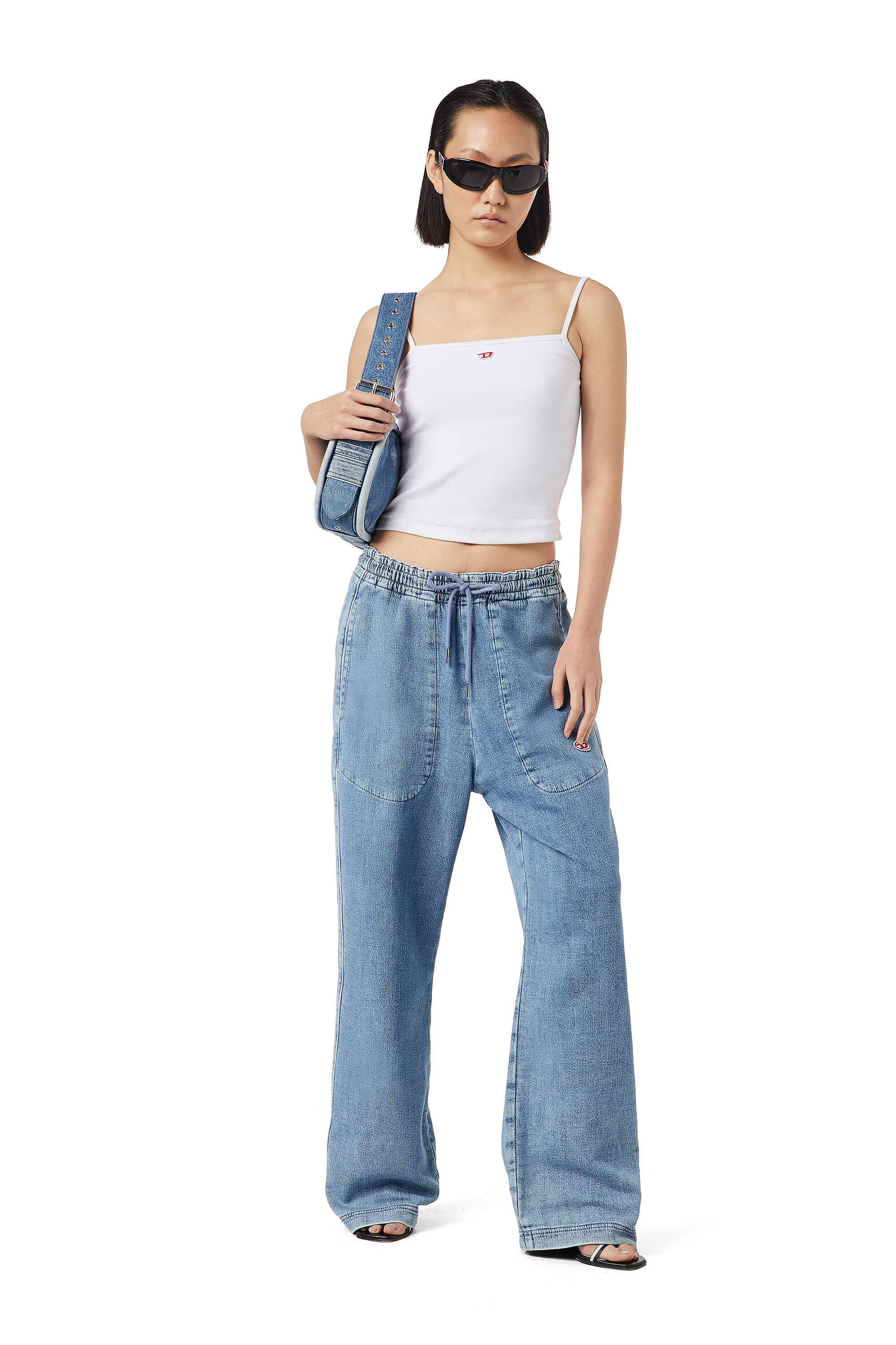 Track denim pants hot sale