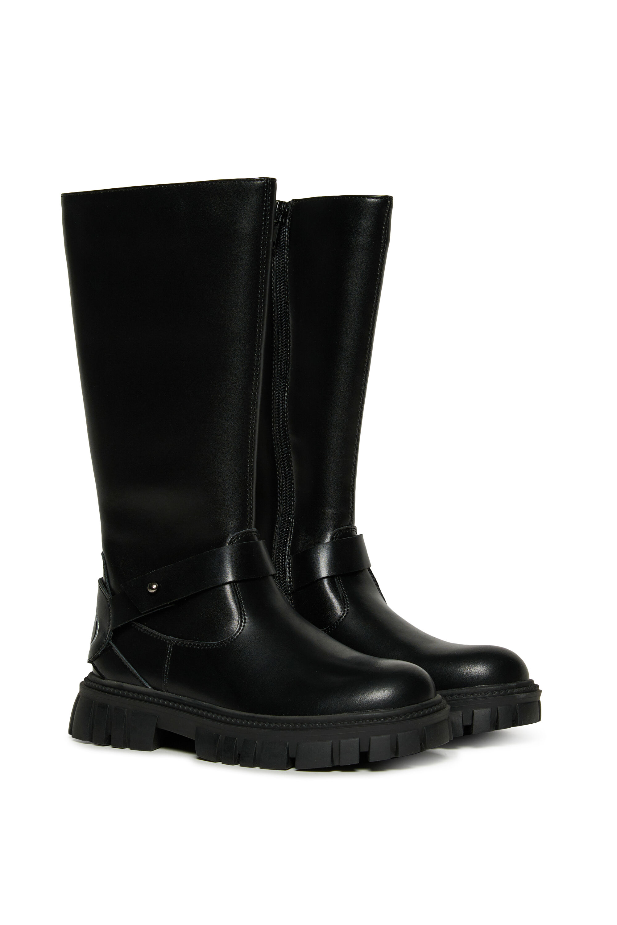 Diesel - D-HAMMER KNT PATCH, Unisex's D-Hammer High Leather Boots in Black - 2