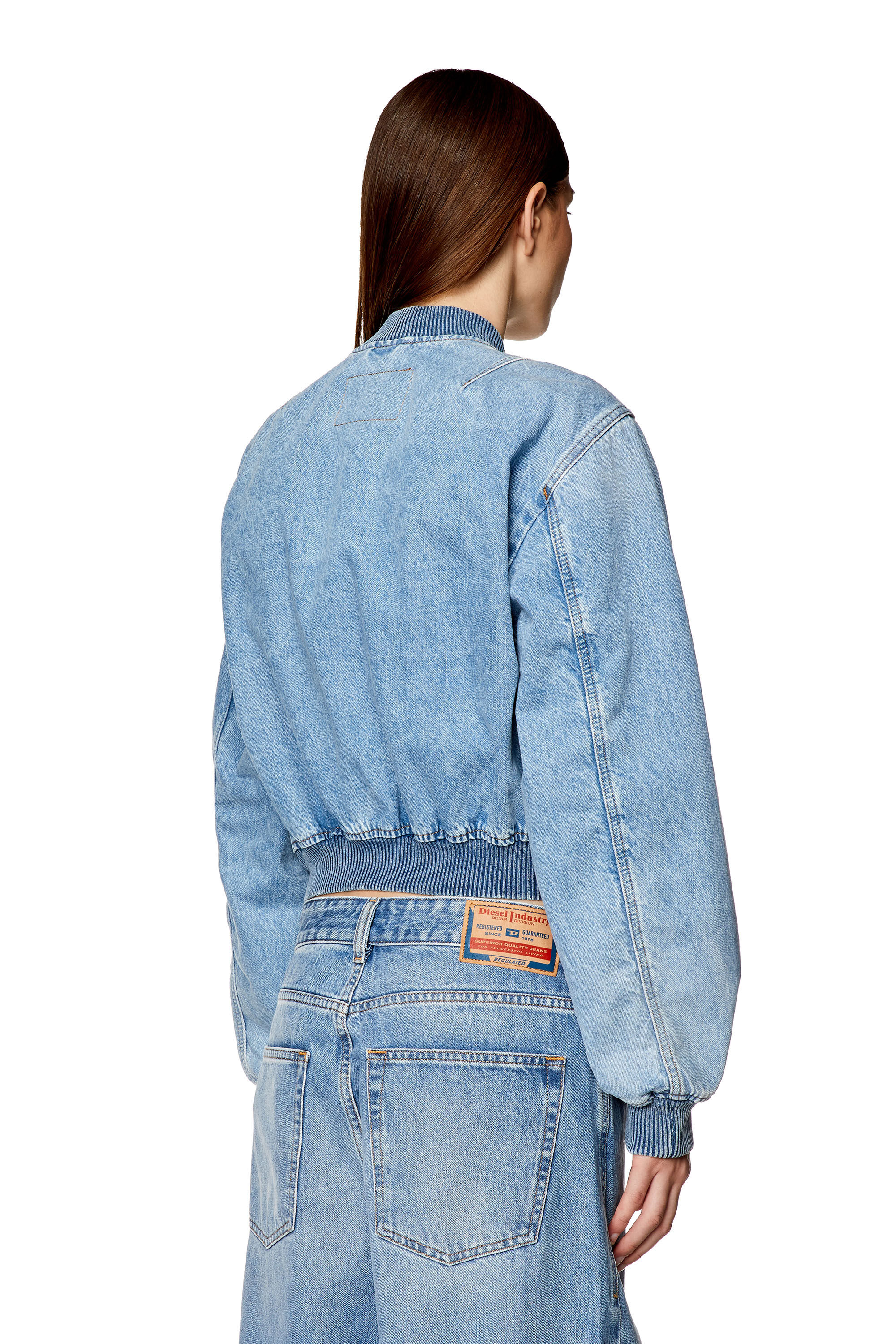 Women s Bomber jacket in denim Blue Diesel