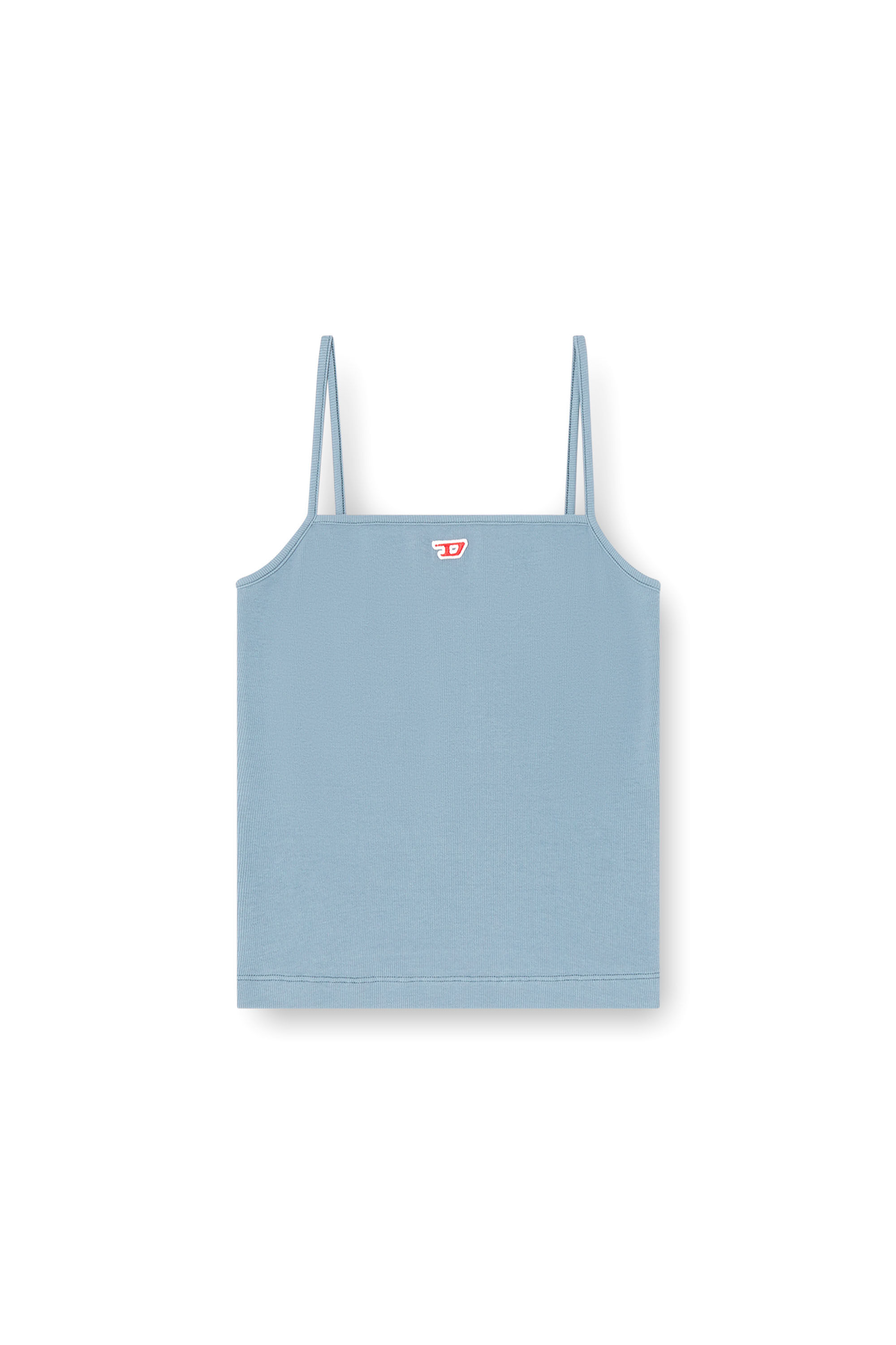 Diesel - T-HOP-D, Woman's Cami top with embroidered D patch in Light Blue - 2