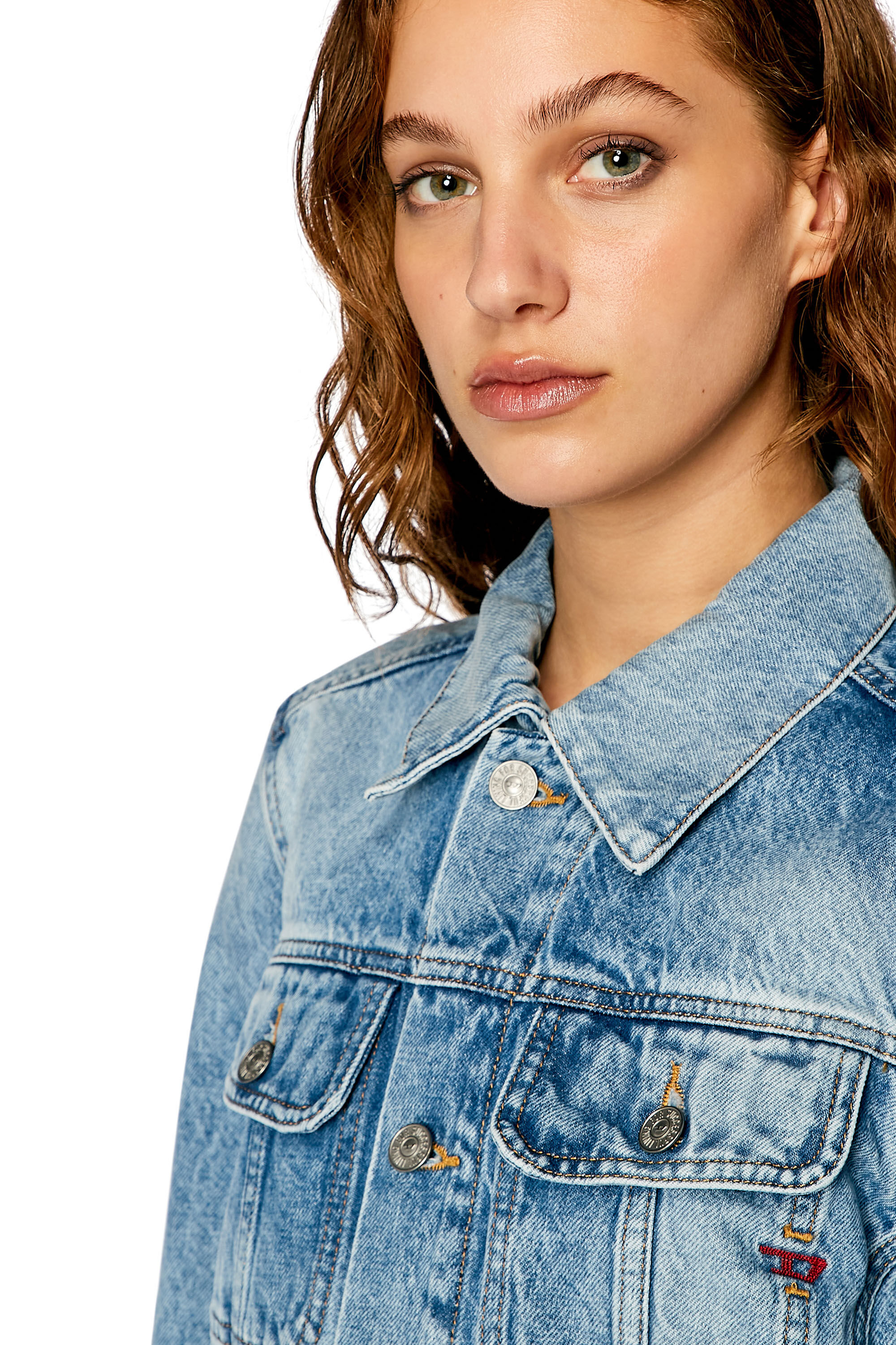 Diesel - DE-BONNY, Woman's Trucker jacket in denim in Light Blue - 3