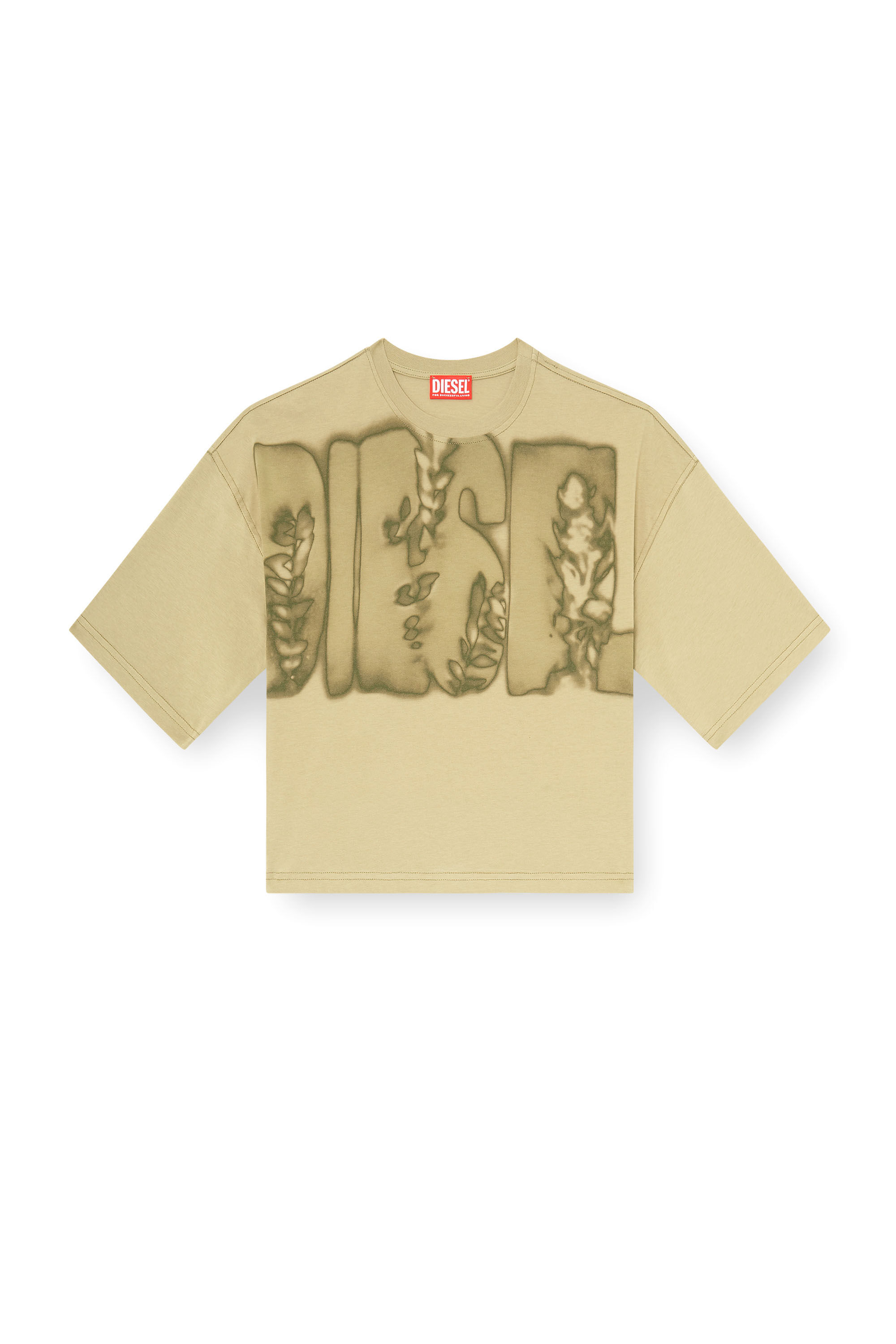 Diesel - T-CROPYN-AA1, Woman's Cropped T-shirt with digital print in Green - 2