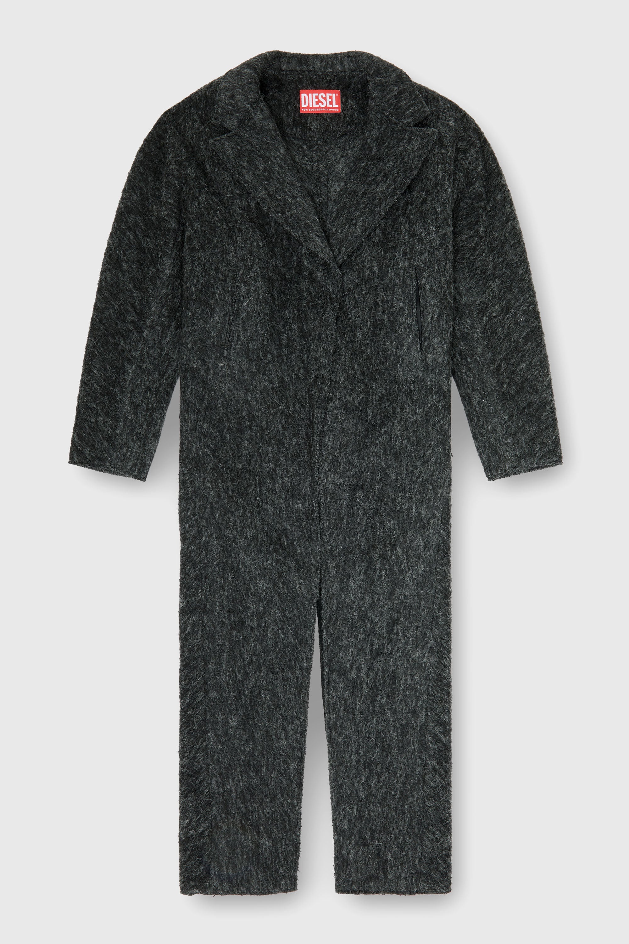 Diesel - W-SAYTA, Woman's Long coat in wool and alpaca blend in Dark grey - 2