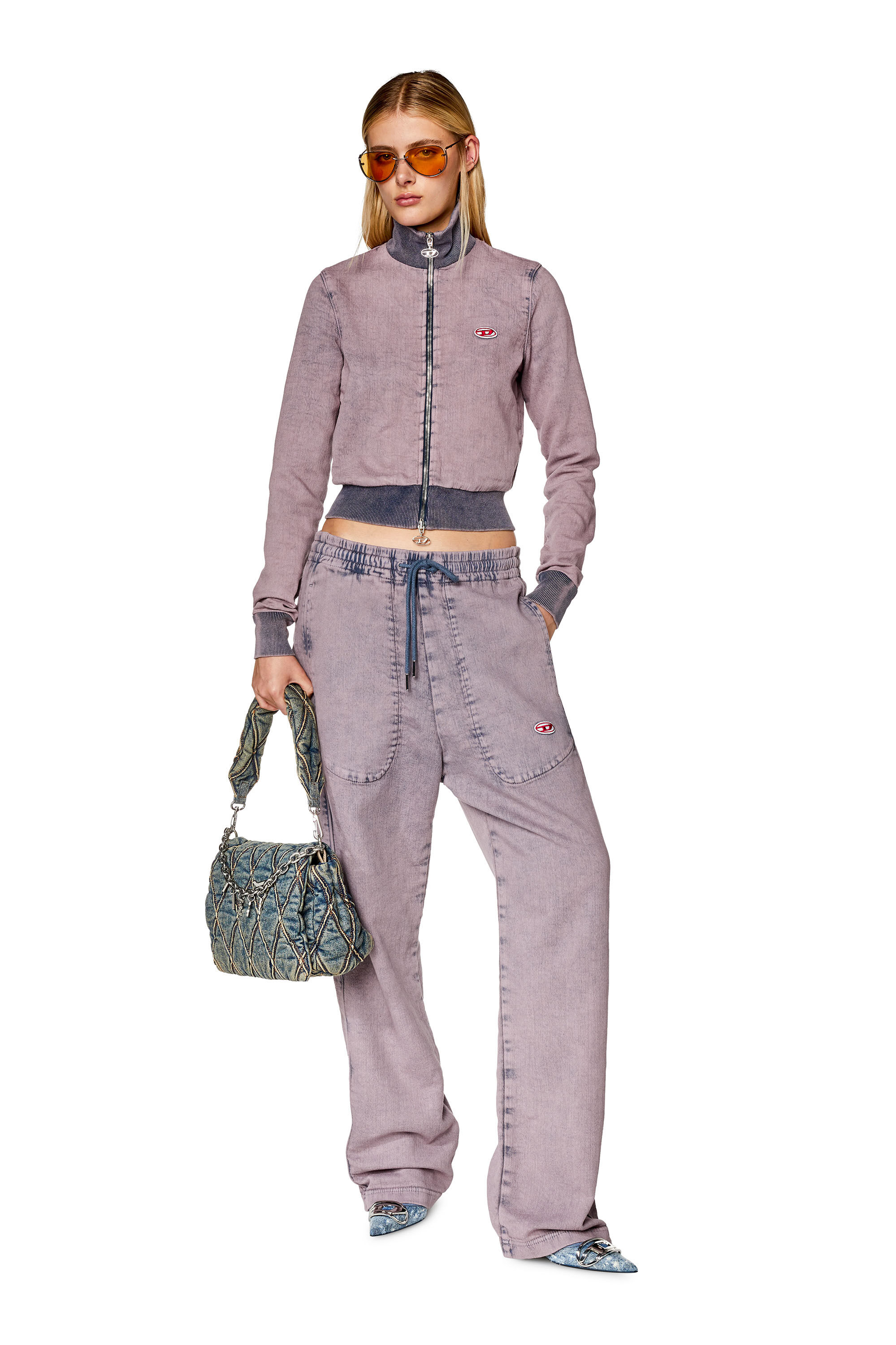 Diesel - Straight D-Martians Track Denim 09H04, Lilac - Image 1