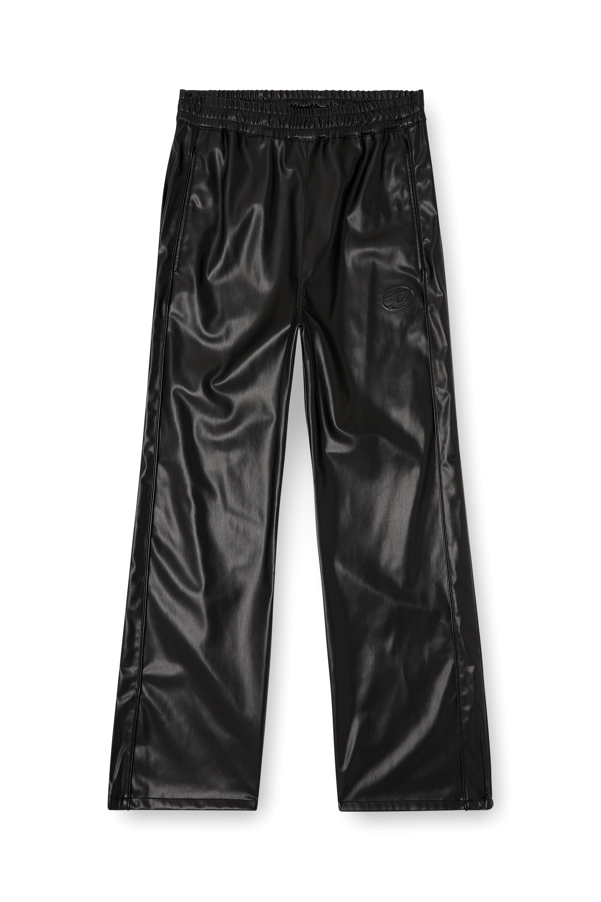 Diesel - P-ARTEN-PIPING-PGBX, Man's Track pants in coated fabric in Black - 2