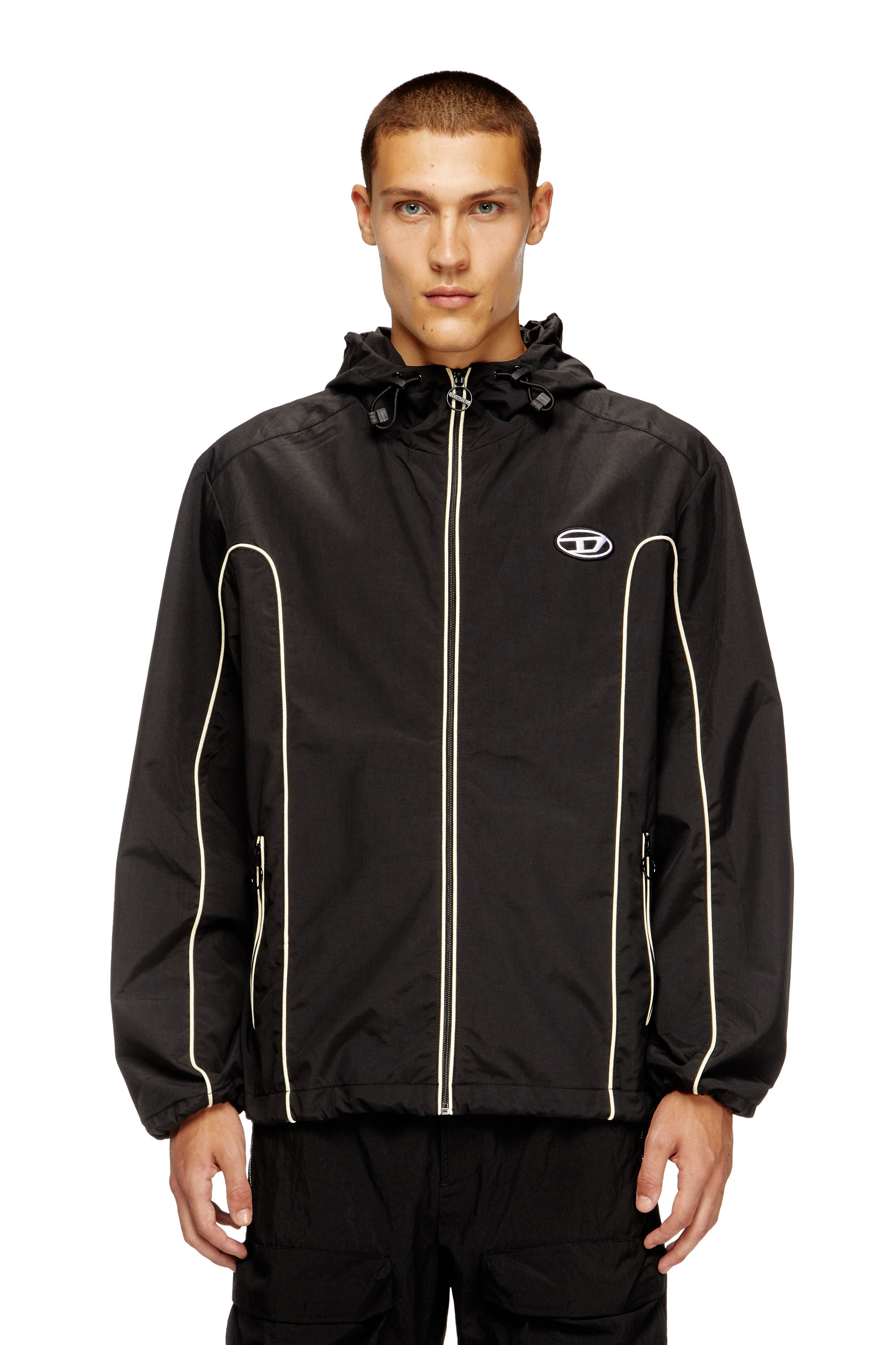 DIESEL nylon jacket 00s Y2K テック系 短丈 J-HIVES Man: Windbreaker Jacket with contrast piping | Diesel