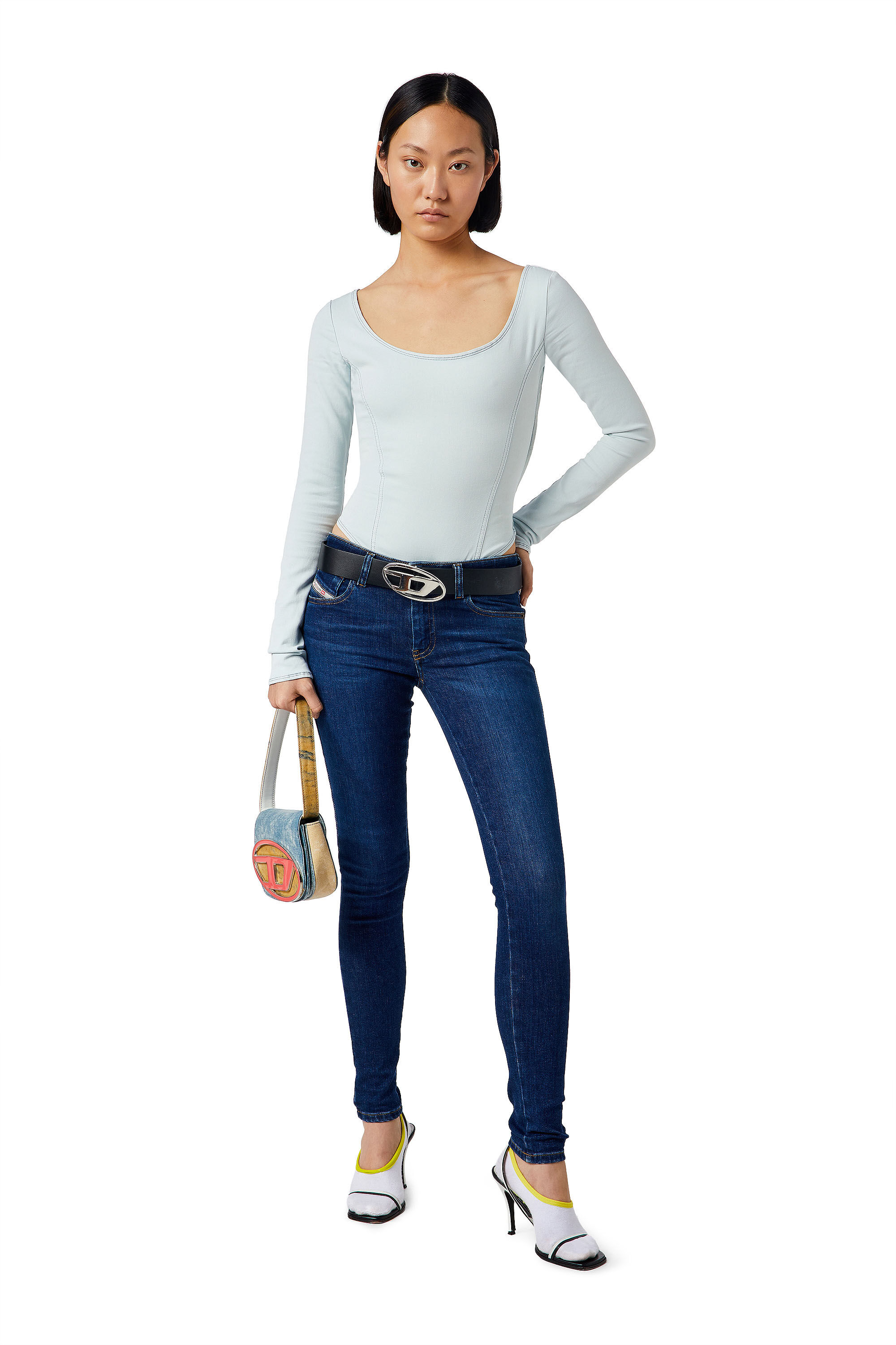 Diesel - D-CHO TRACK DENIM BODYSUIT, Woman's Body in Track Denim in Light Blue - 4