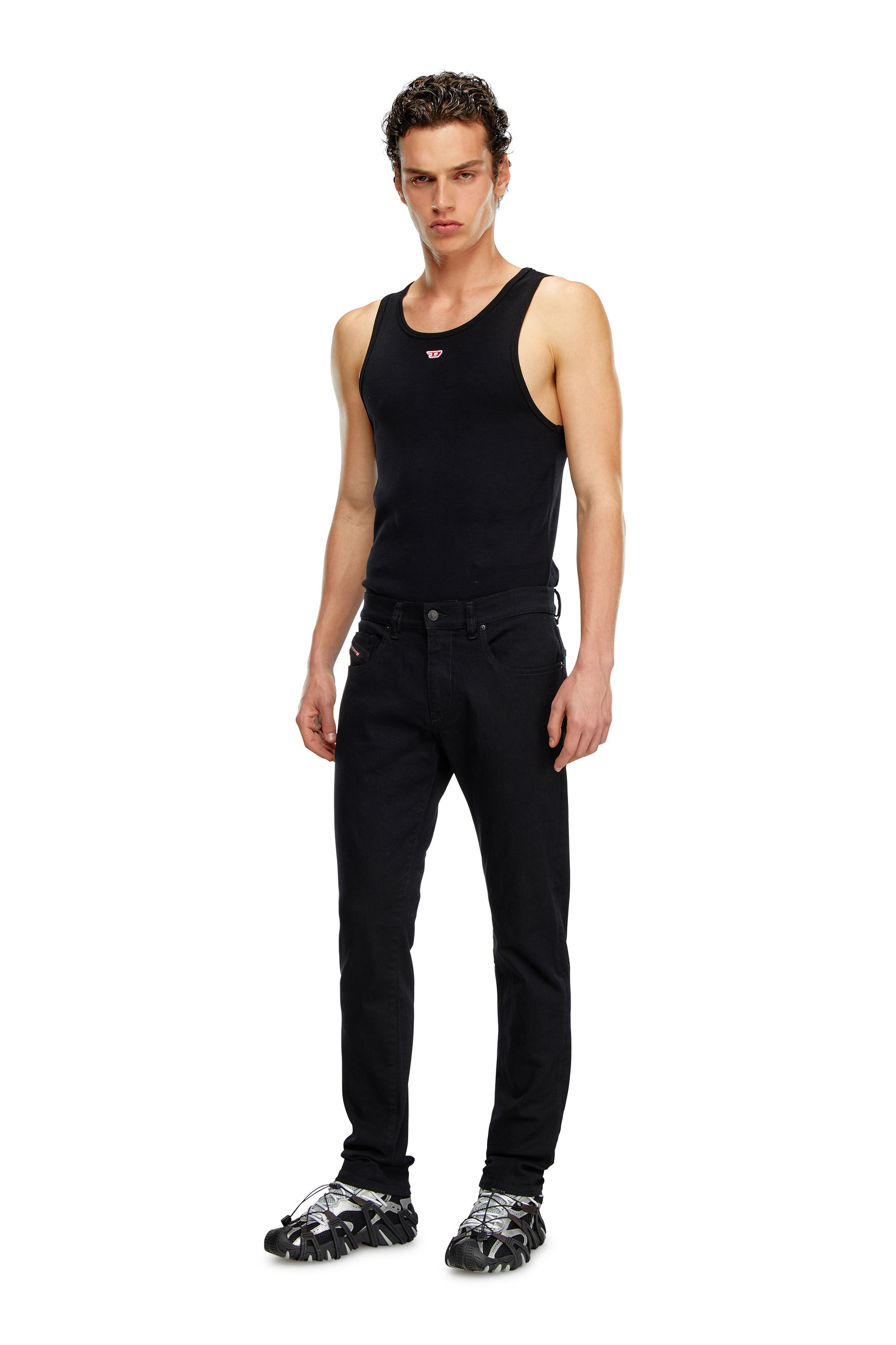 2019 D STRUKT Man Black Slim fit Jeans stretch denim Diesel