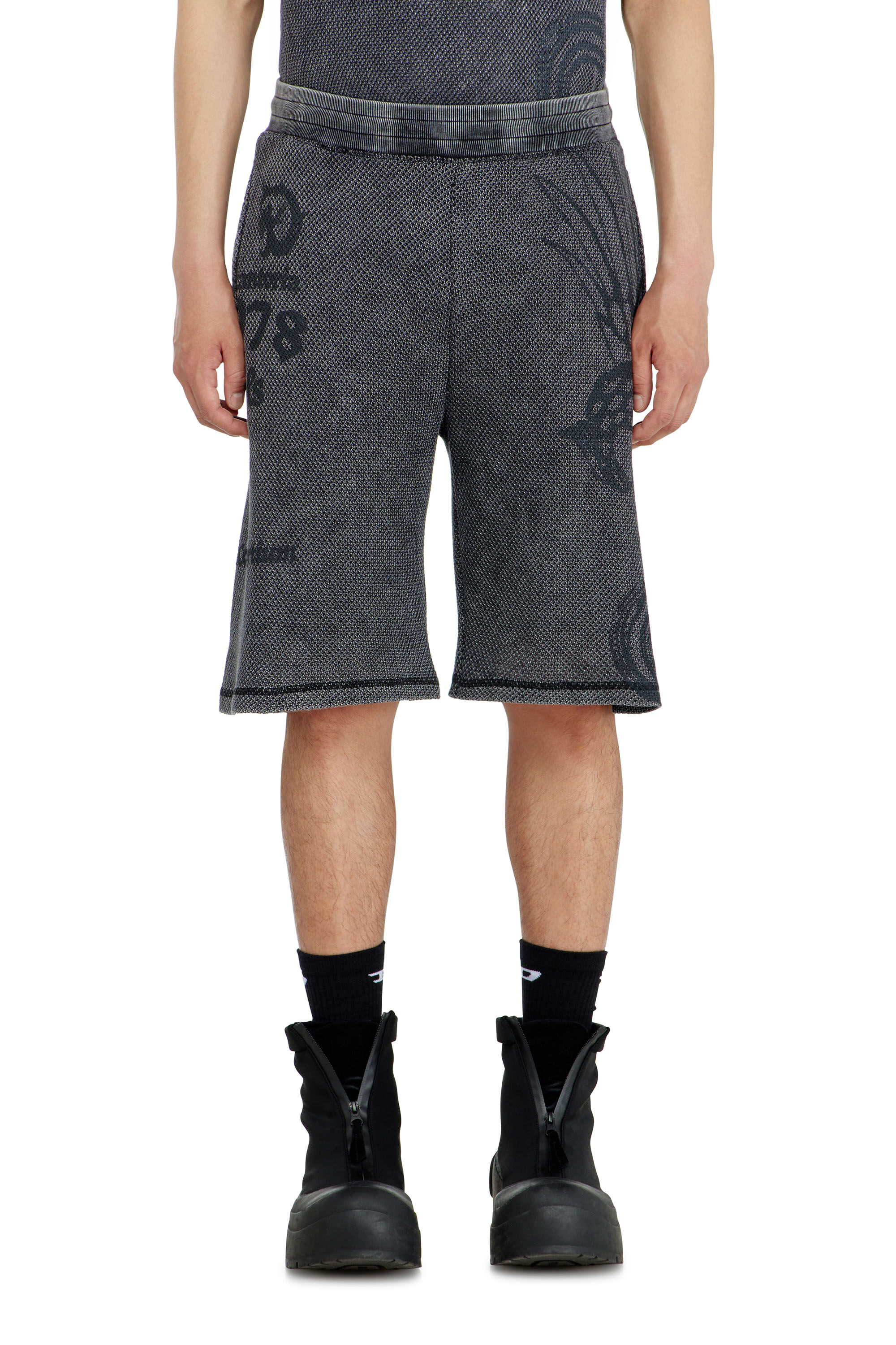 Diesel - P-ERRY, Man's Mesh cotton sweatshorts with prints in null - 3