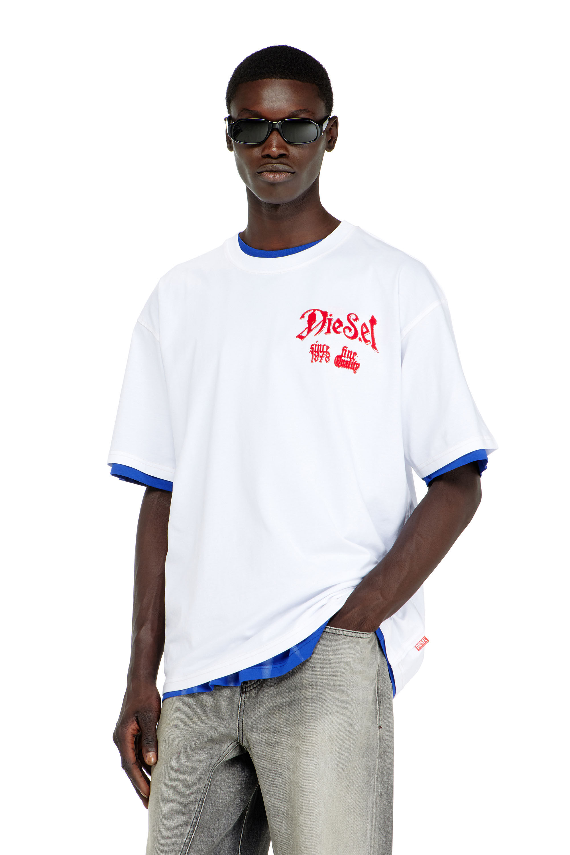 Diesel - T-BOXT-AA2, Man's Cotton T-shirt with flock graphic in null - 3