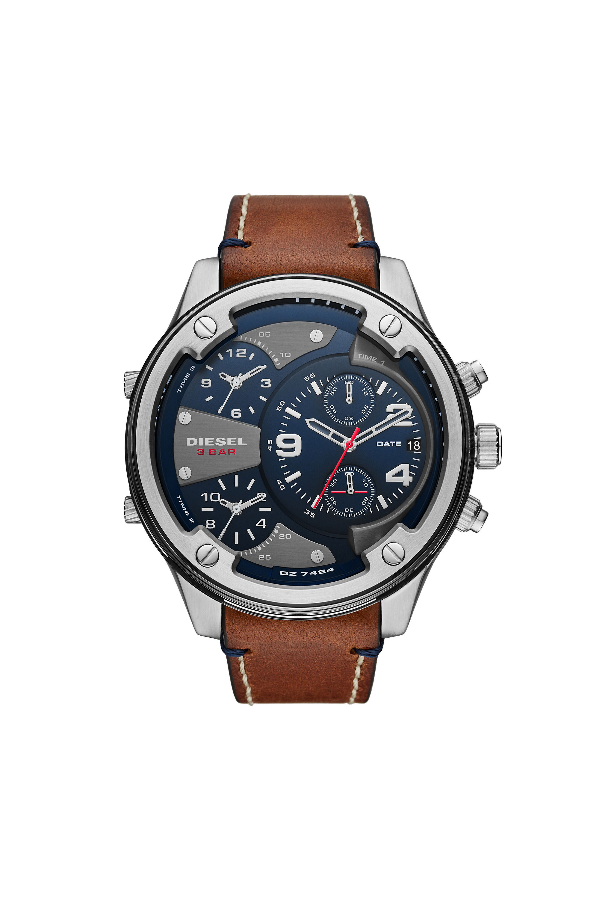 期間限定価格商品 Boltdown Man: DZ7424 three-hand Diesel | watch leather brown 時計