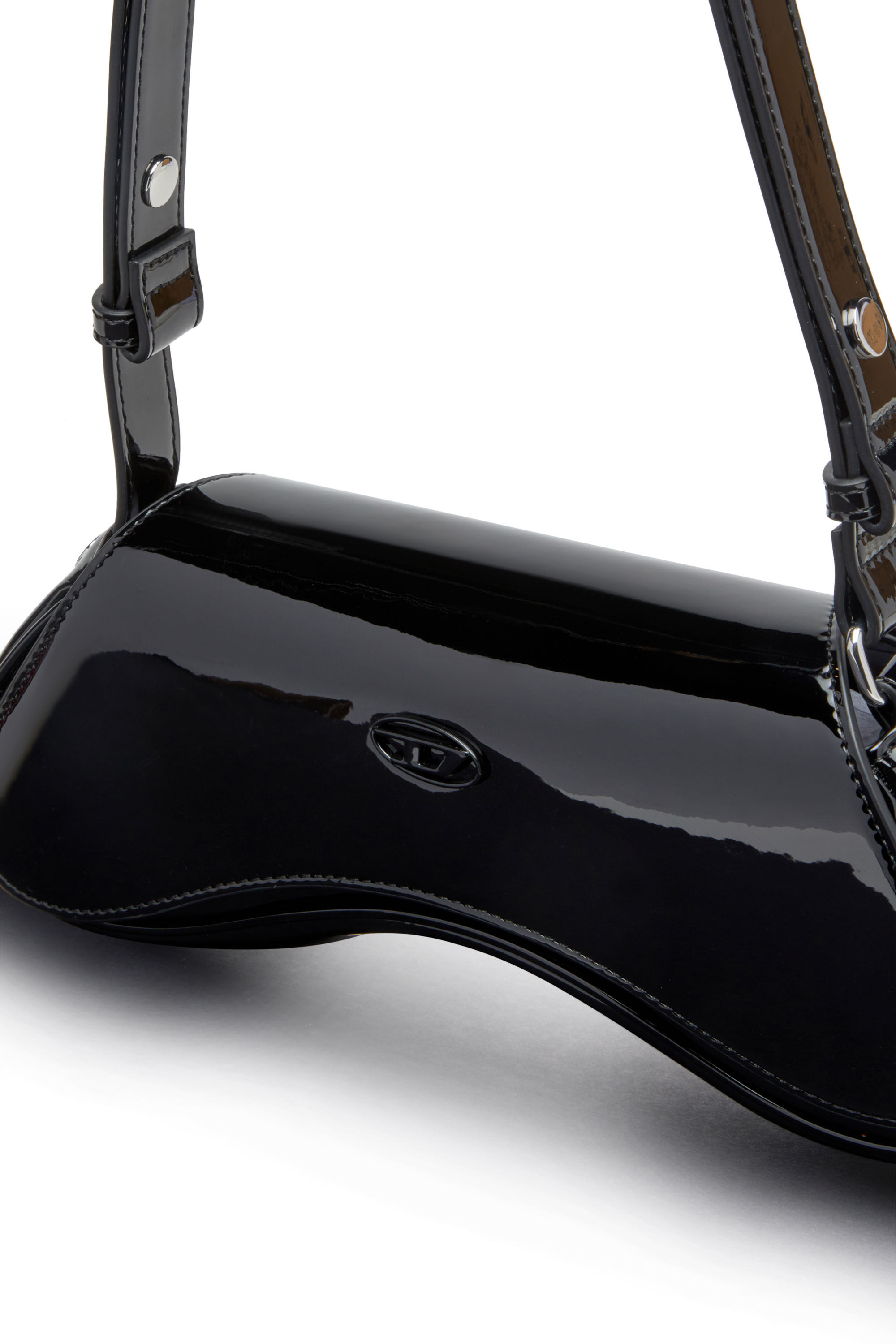 Diesel - PLAY CROSSBODY, Woman's Play-Crossbody bag in glossy PU in Black - 2